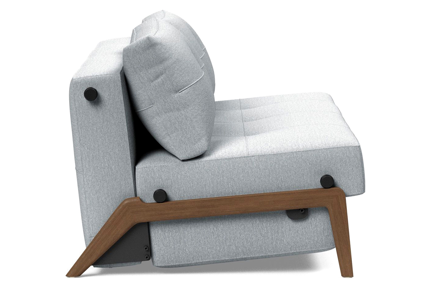 Innovation Living Cubed Queen Size Sofa Bed with Dark Wood Legs - 583 Argus Gray