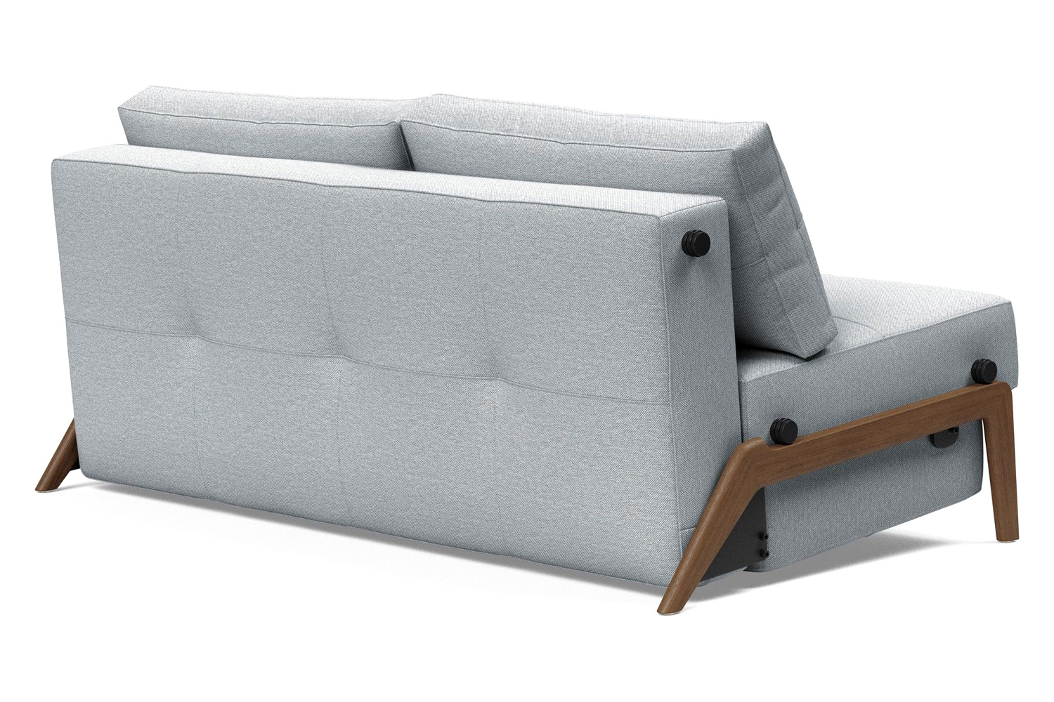 Innovation Living Cubed Queen Size Sofa Bed with Dark Wood Legs - 583 Argus Gray