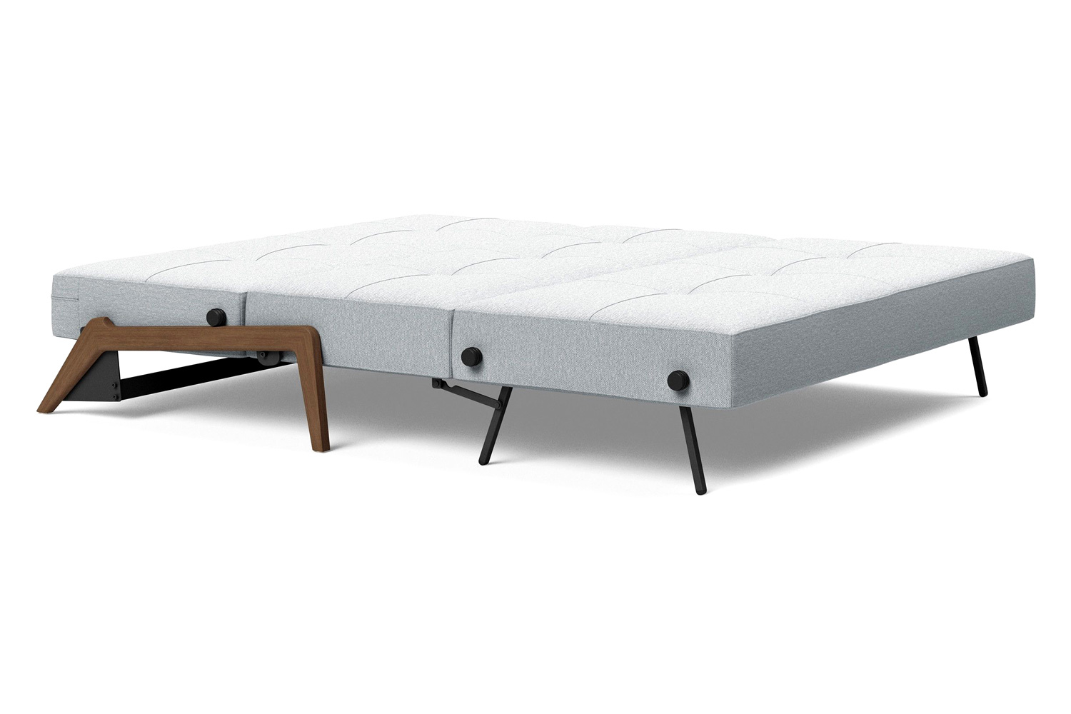Innovation Living Cubed Queen Size Sofa Bed with Dark Wood Legs - 583 Argus Gray