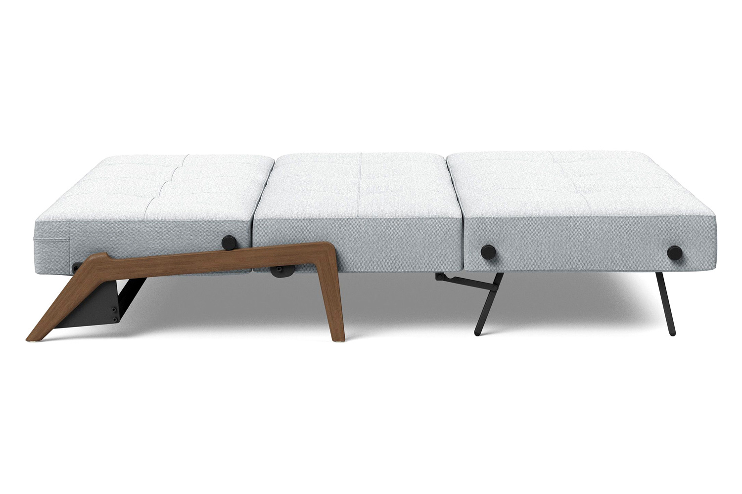 Innovation Living Cubed Queen Size Sofa Bed with Dark Wood Legs - 583 Argus Gray