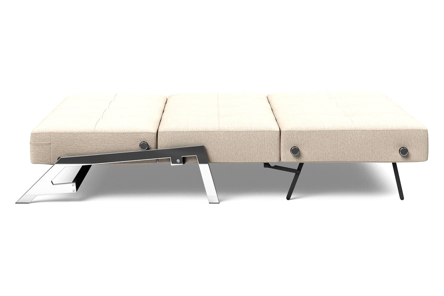 Innovation Living Cubed Queen Size Sofa Bed with Chrome Legs - 584 Argus Natural