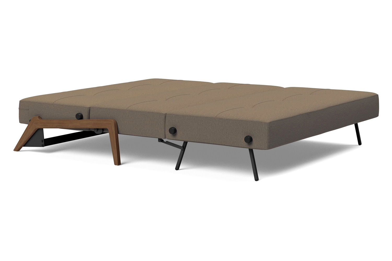 Innovation Living Cubed Queen Size Sofa Bed with Dark Wood Legs - 585 Argus Brown