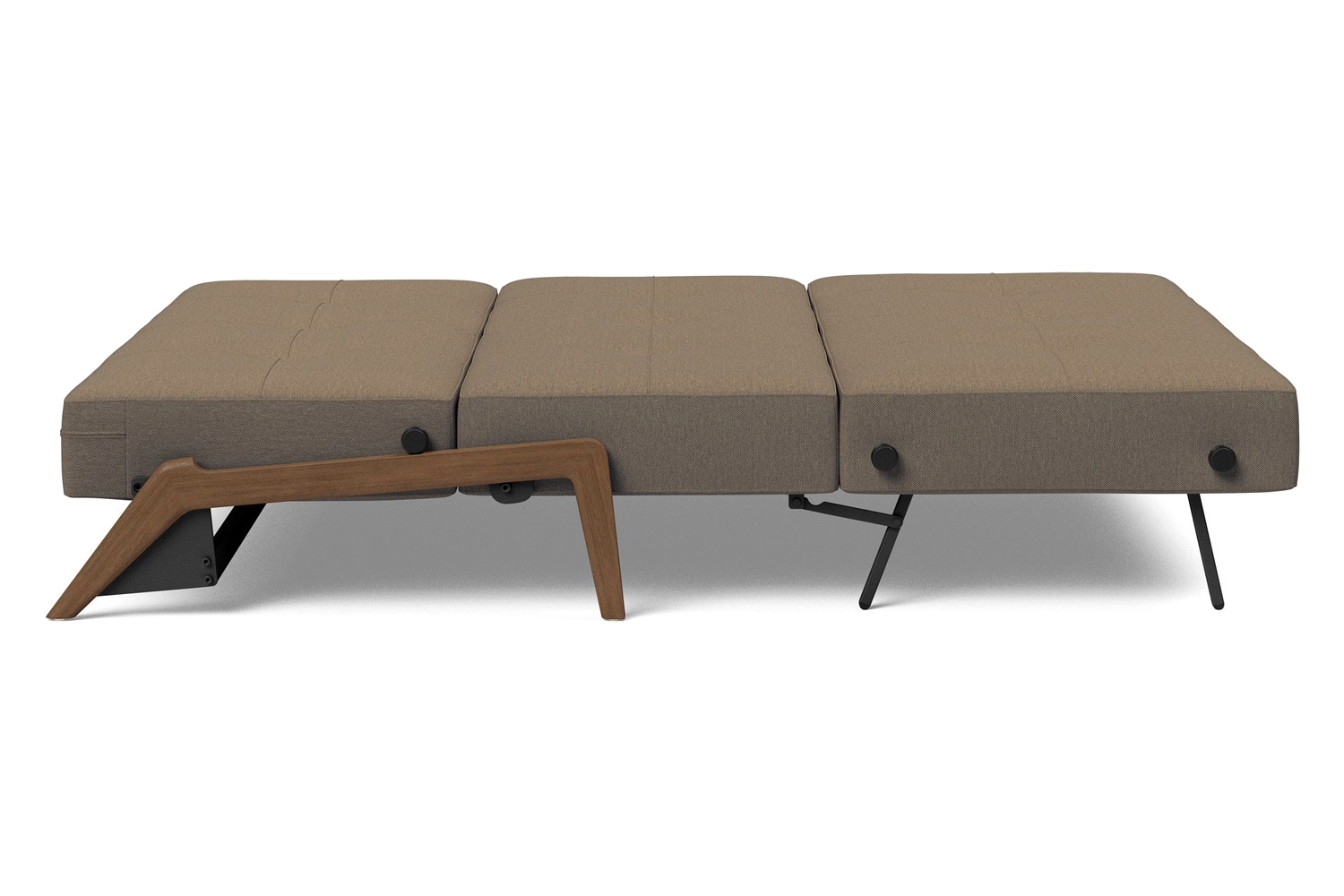 Innovation Living Cubed Queen Size Sofa Bed with Dark Wood Legs - 585 Argus Brown