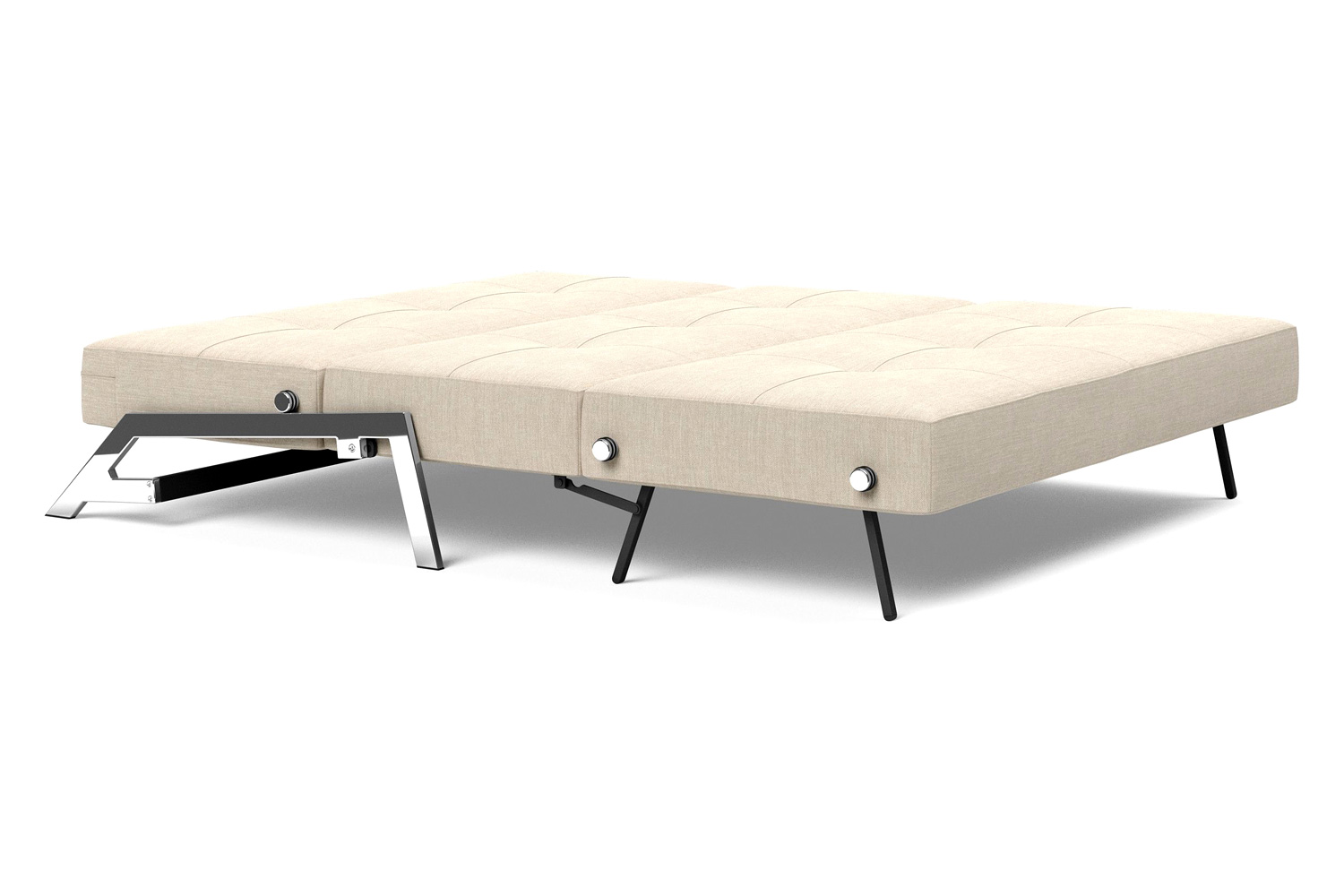 Innovation Living Cubed Queen Size Sofa Bed with Chrome Legs - 586 Phobos Latte