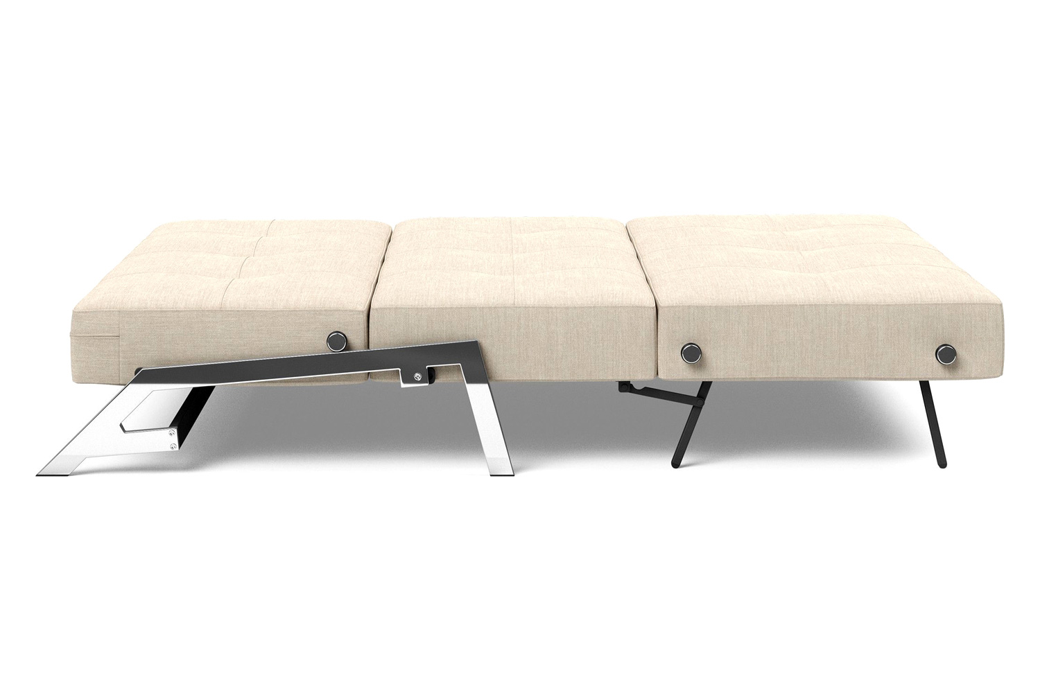 Innovation Living Cubed Queen Size Sofa Bed with Chrome Legs - 586 Phobos Latte