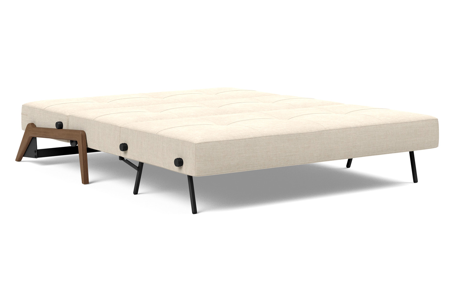 Innovation Living Cubed Queen Size Sofa Bed with Dark Wood Legs - 586 Phobos Latte