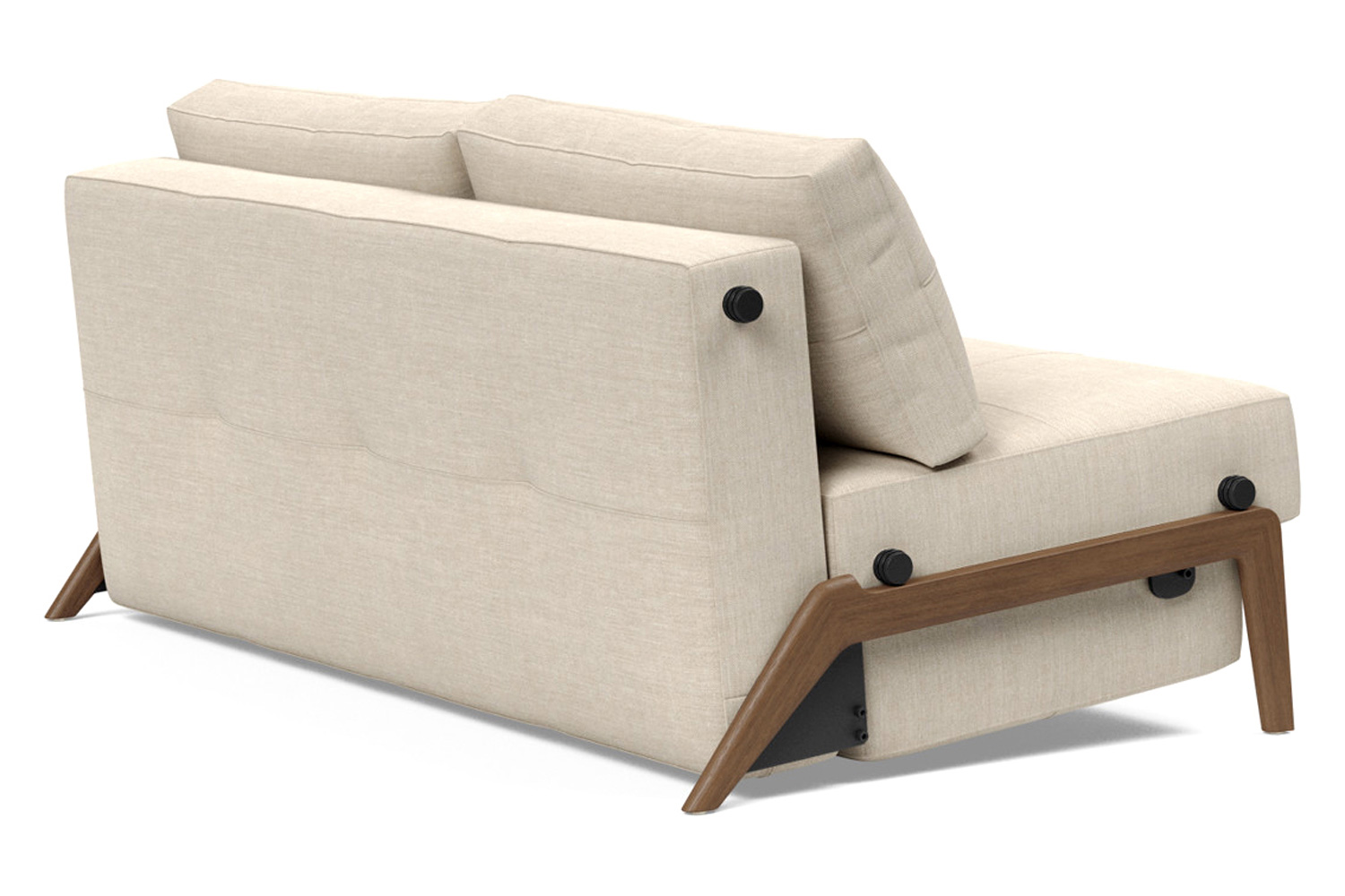 Innovation Living Cubed Queen Size Sofa Bed with Dark Wood Legs - 586 Phobos Latte