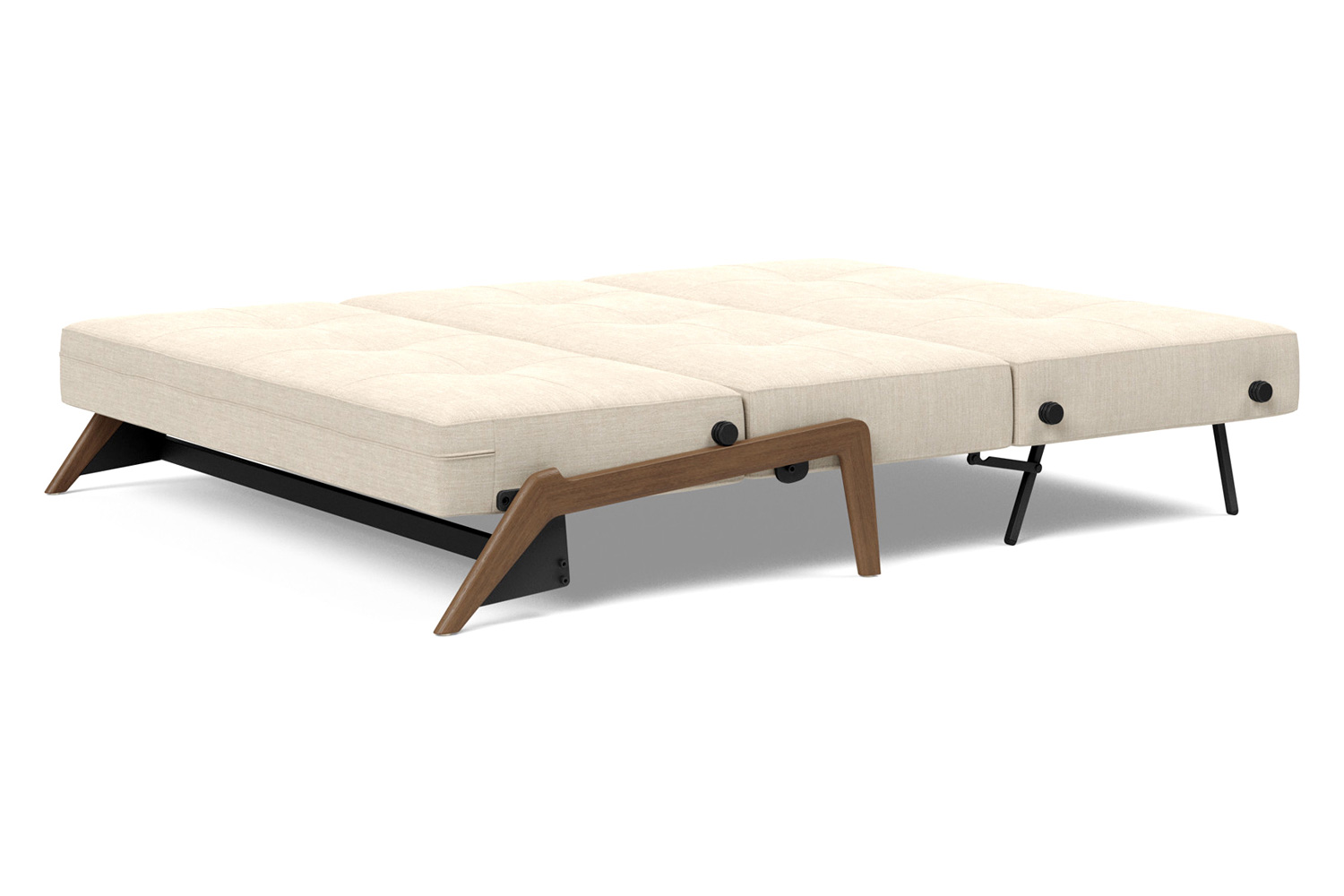 Innovation Living Cubed Queen Size Sofa Bed with Dark Wood Legs - 586 Phobos Latte