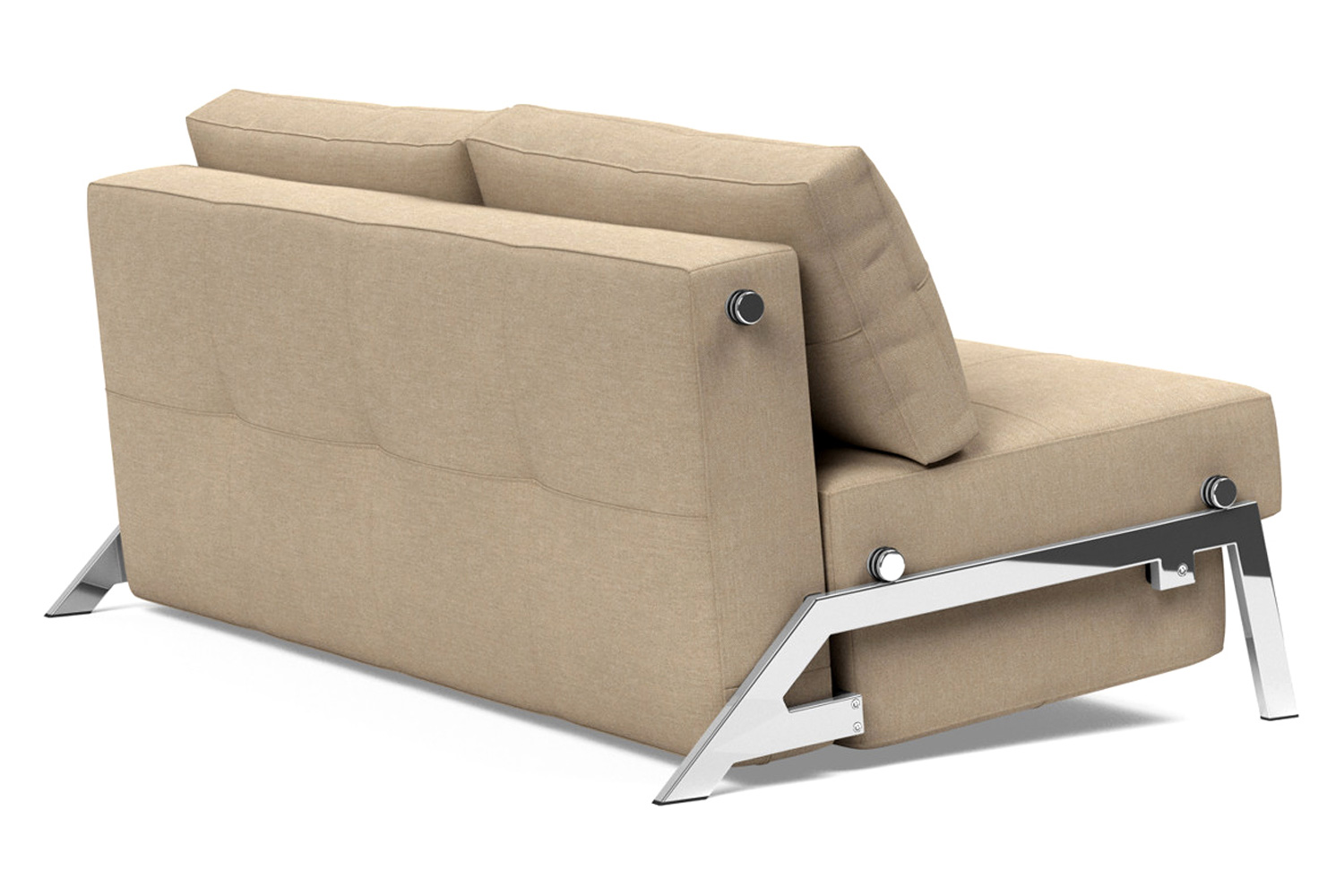 Innovation Living Cubed Queen Size Sofa Bed with Chrome Legs - 587 Phobos Mocha