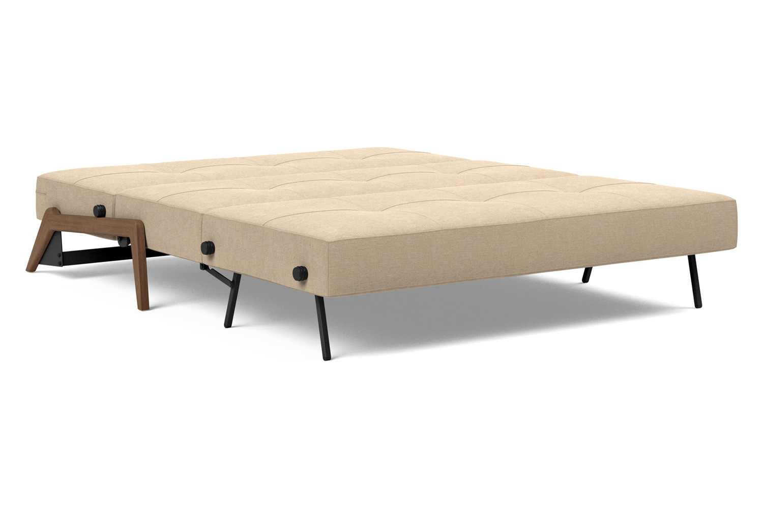 Innovation Living Cubed Queen Size Sofa Bed with Dark Wood Legs - 587 Phobos Mocha