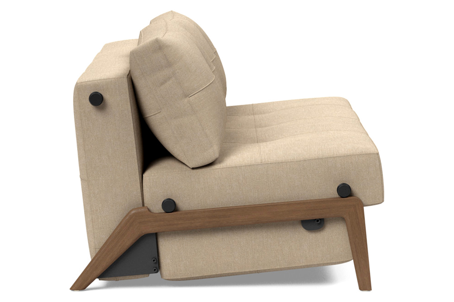 Innovation Living Cubed Queen Size Sofa Bed with Dark Wood Legs - 587 Phobos Mocha