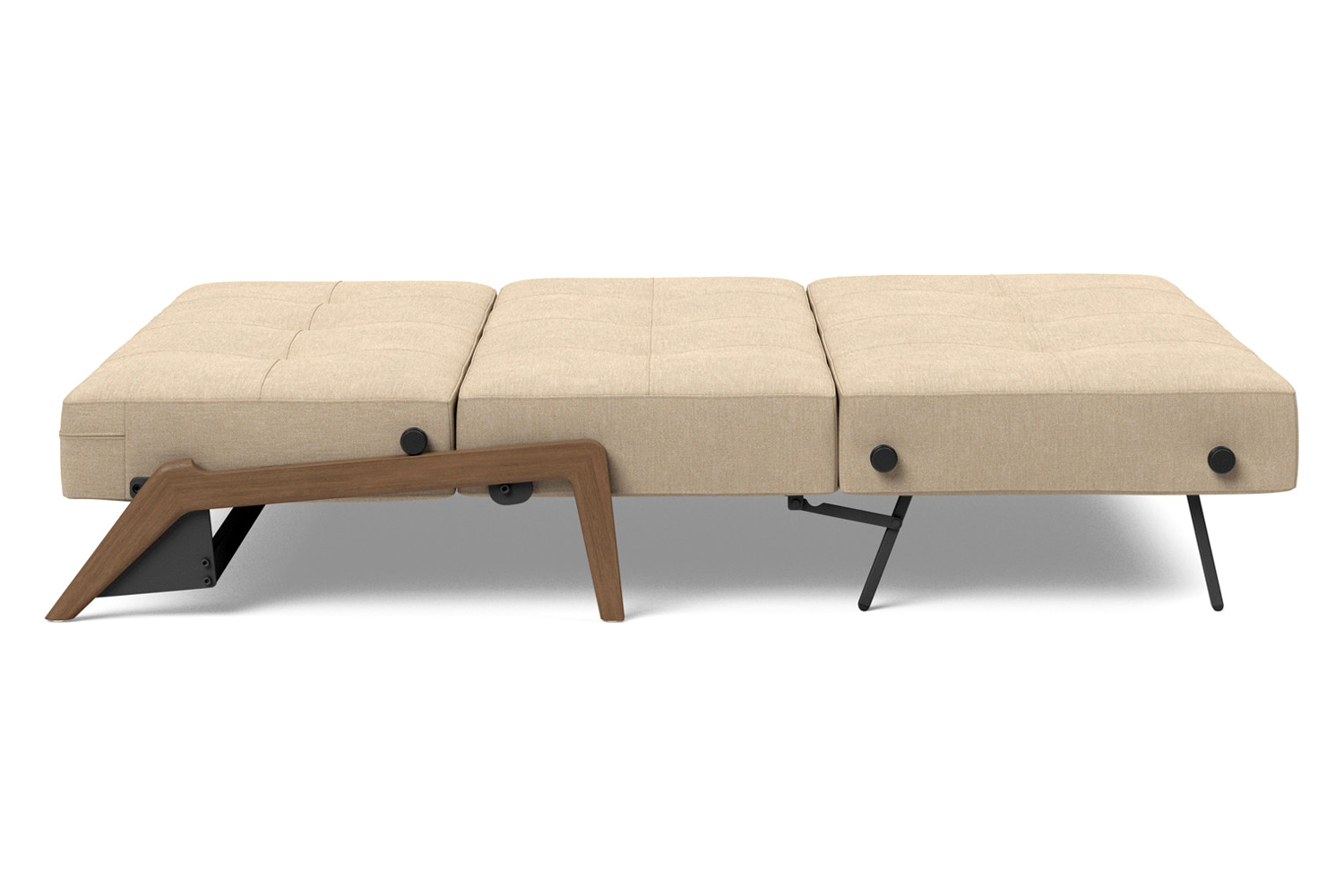 Innovation Living Cubed Queen Size Sofa Bed with Dark Wood Legs - 587 Phobos Mocha
