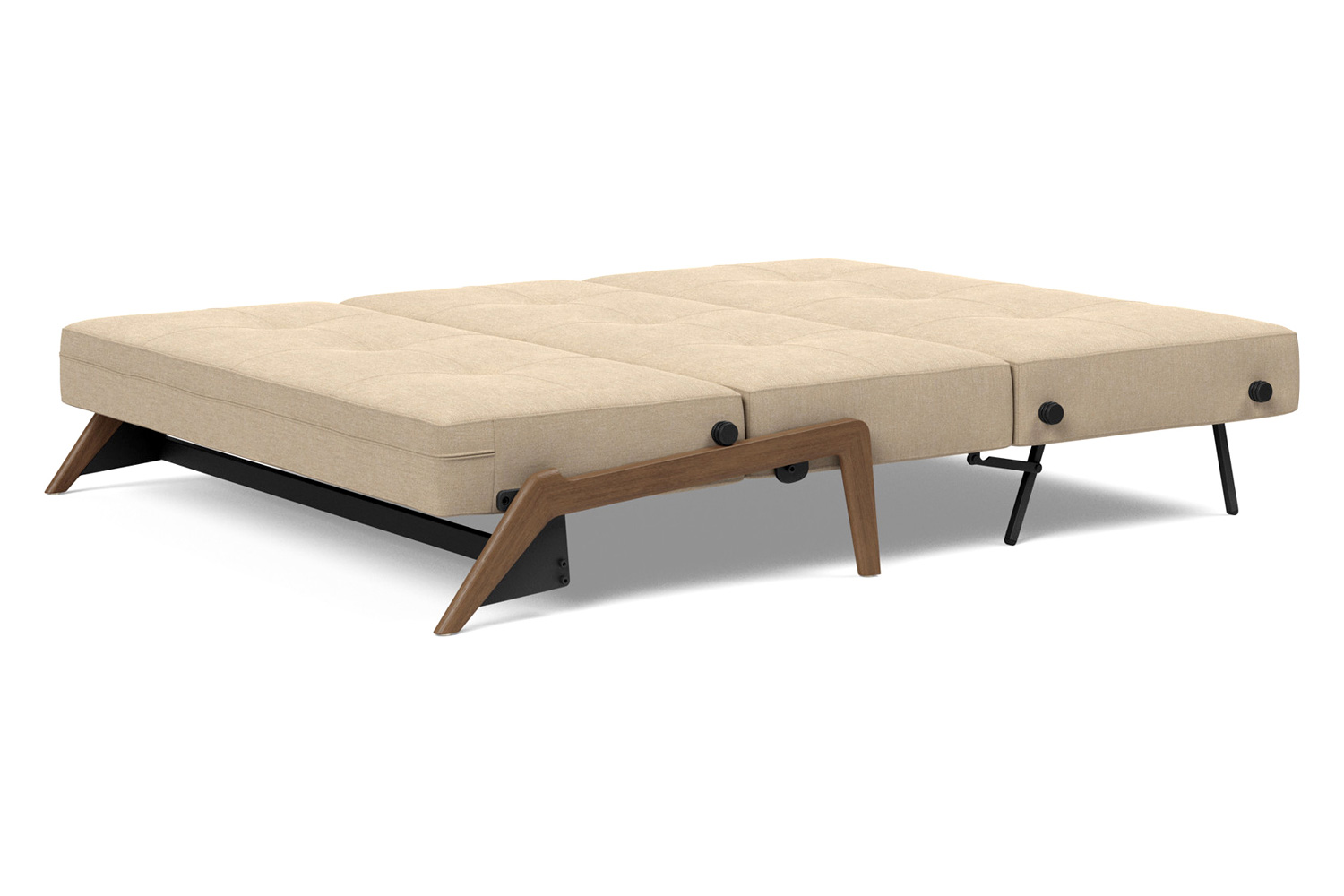 Innovation Living Cubed Queen Size Sofa Bed with Dark Wood Legs - 587 Phobos Mocha