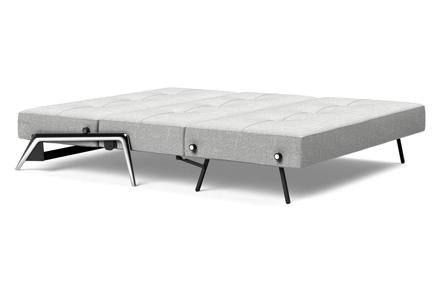 Innovation Living Cubed Queen Size Sofa Bed with Alu Legs - 590 Micro Check Gray
