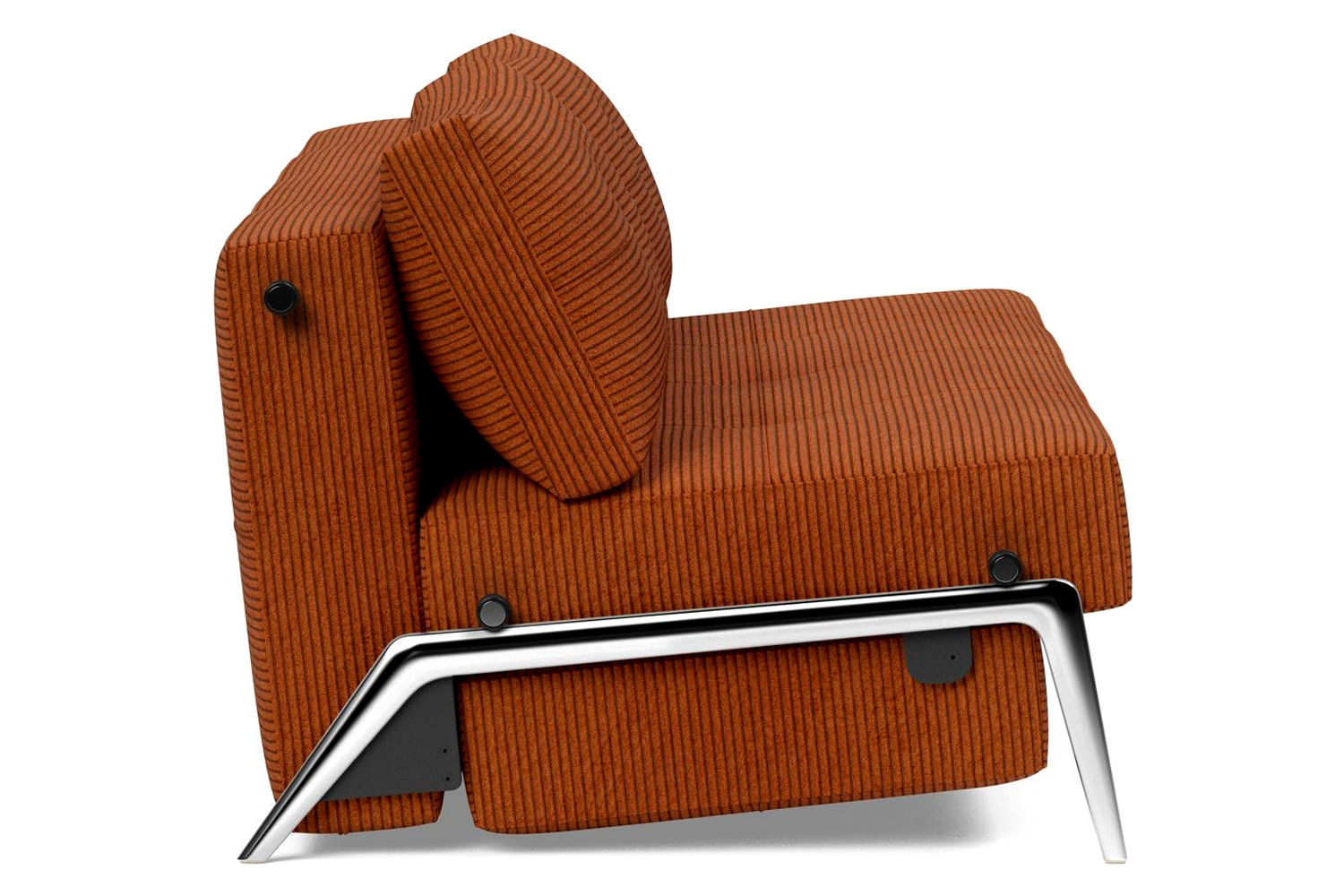 Innovation Living Cubed Queen Size Sofa Bed with Alu Legs - 595 Corduroy Burnt Orange