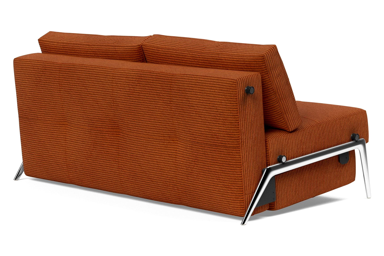 Innovation Living Cubed Queen Size Sofa Bed with Alu Legs - 595 Corduroy Burnt Orange