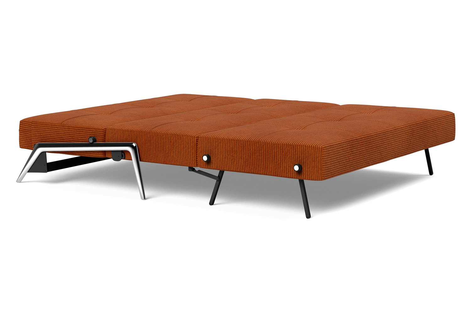 Innovation Living Cubed Queen Size Sofa Bed with Alu Legs - 595 Corduroy Burnt Orange