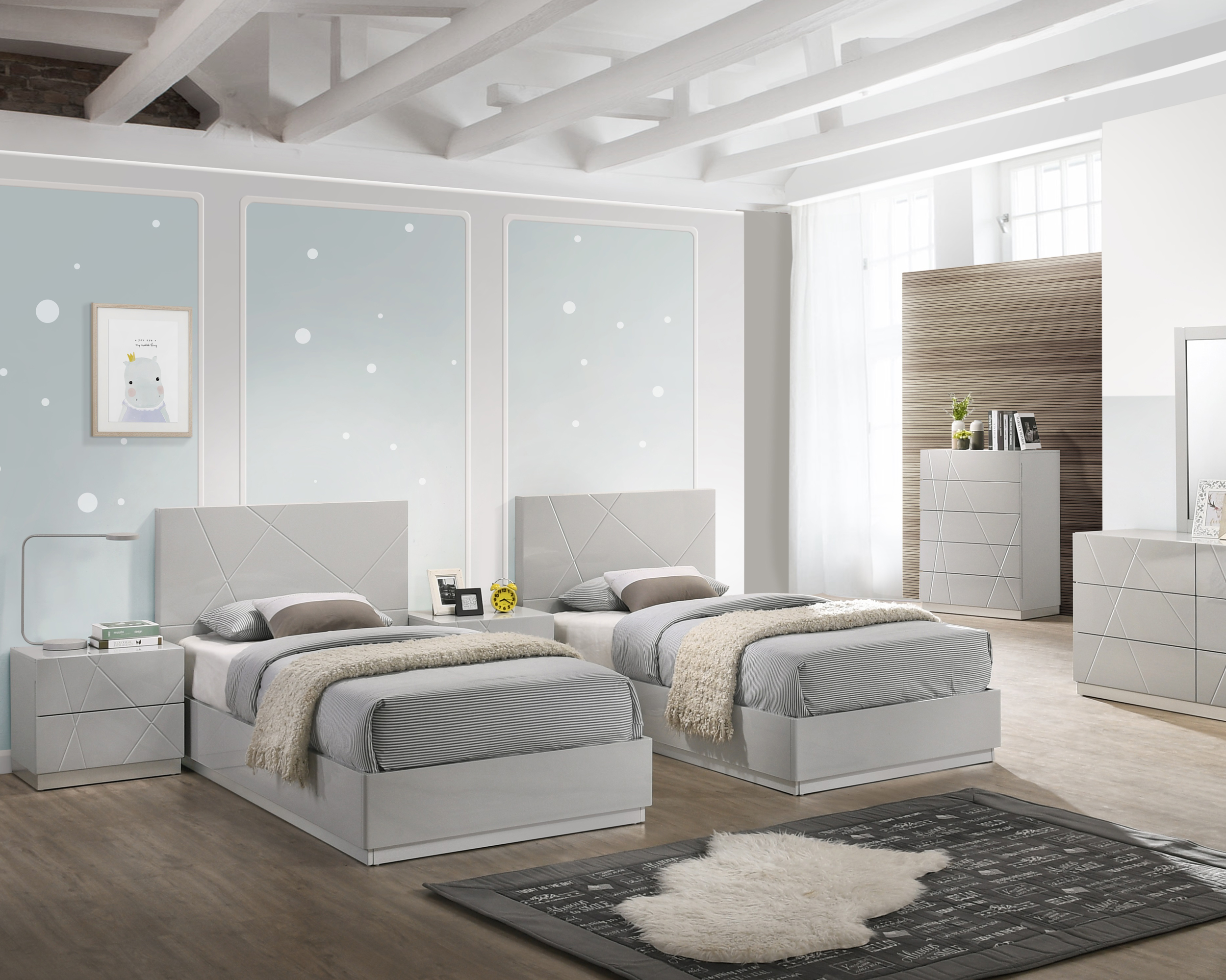 J&M Naples Full Bed - Gray