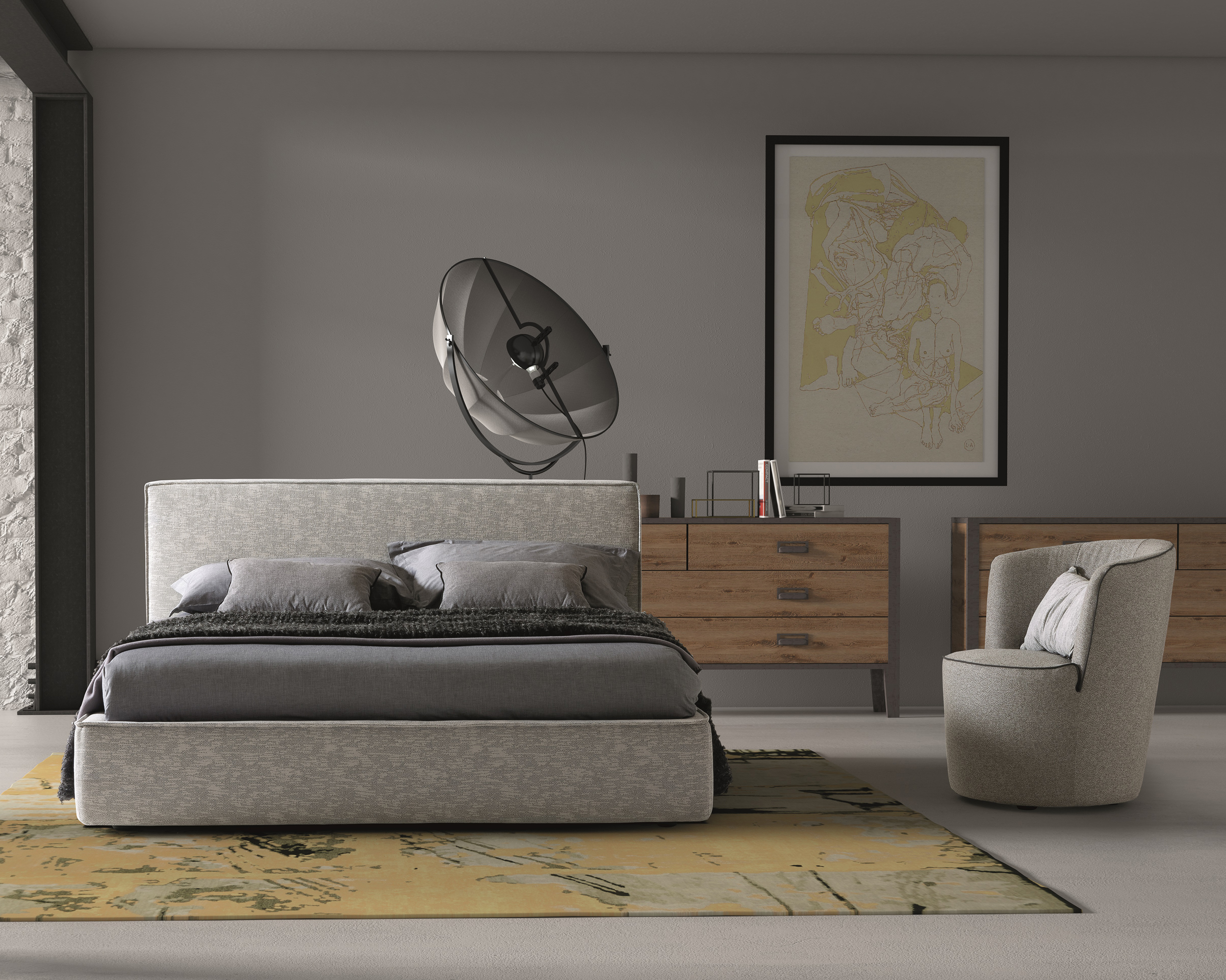 J&M Ipanema Queen Storage Bed - Gray