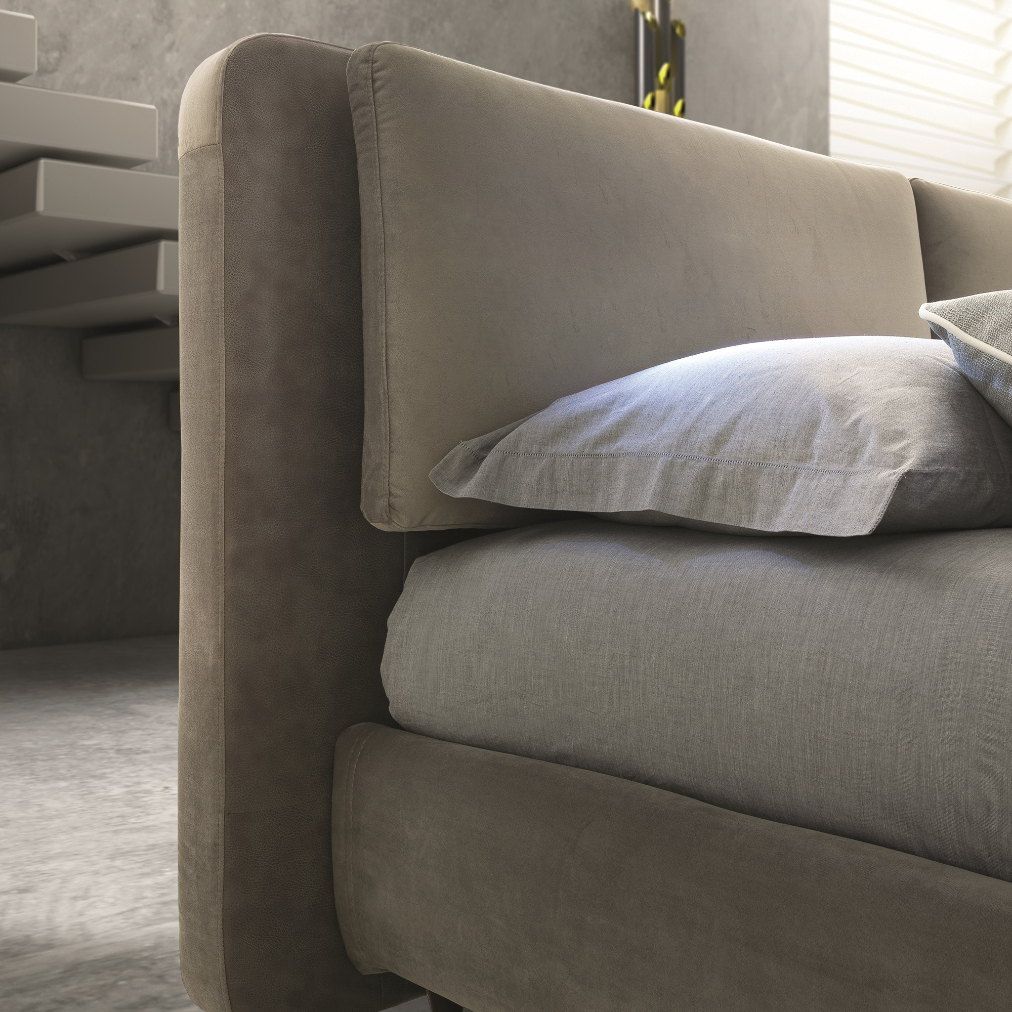J&M Cortina Queen Bed - Taupe