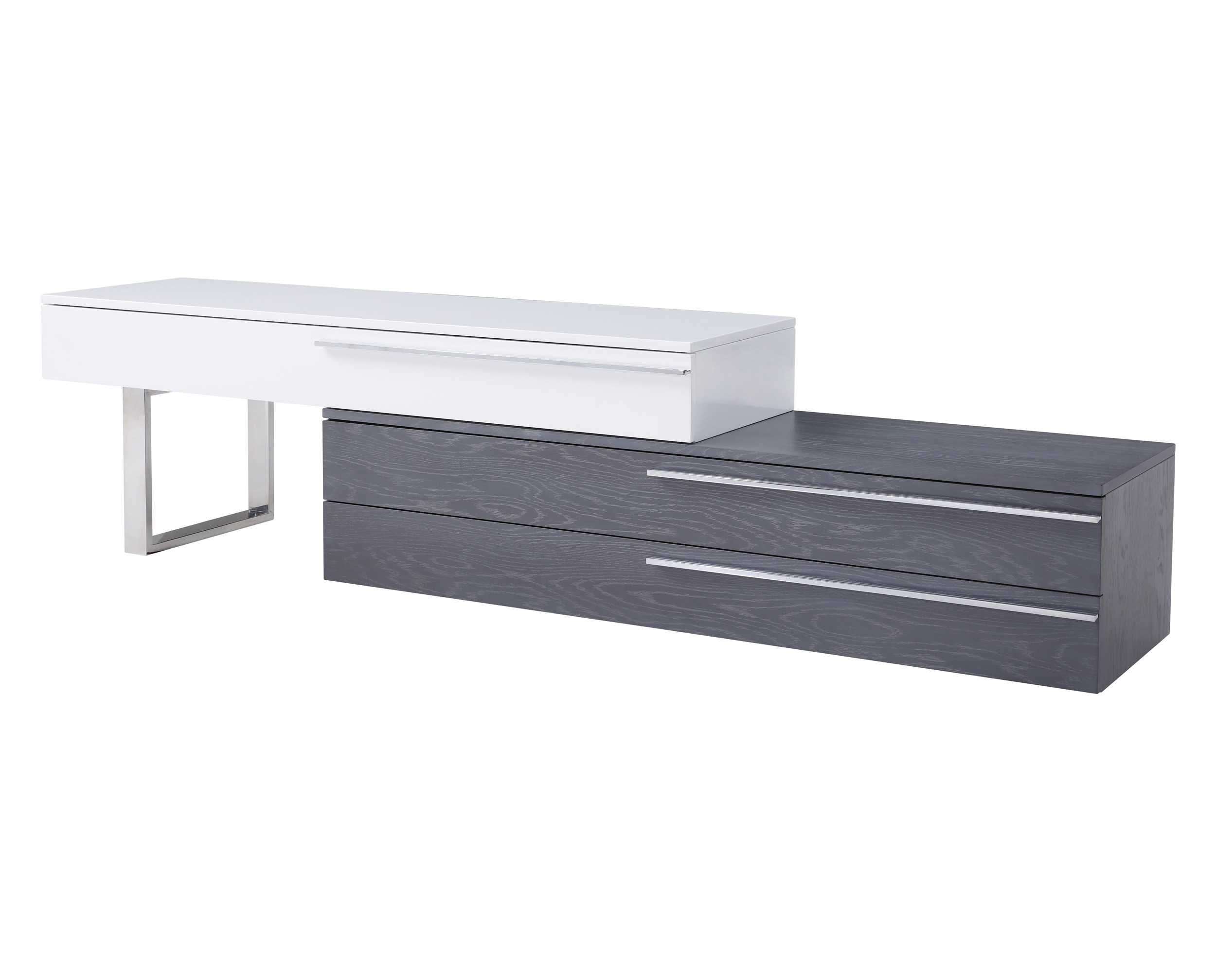J&M Hudson TV Base - Gray/White