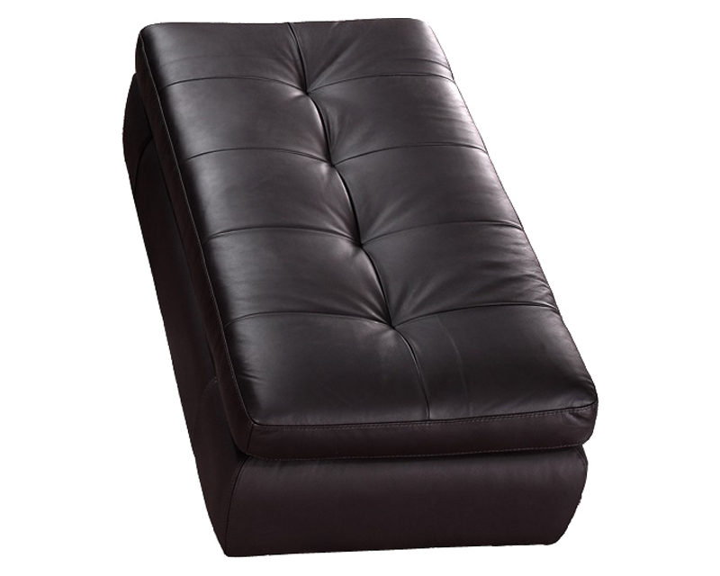 J&M 397 Italian Leather Ottoman - Chocolate
