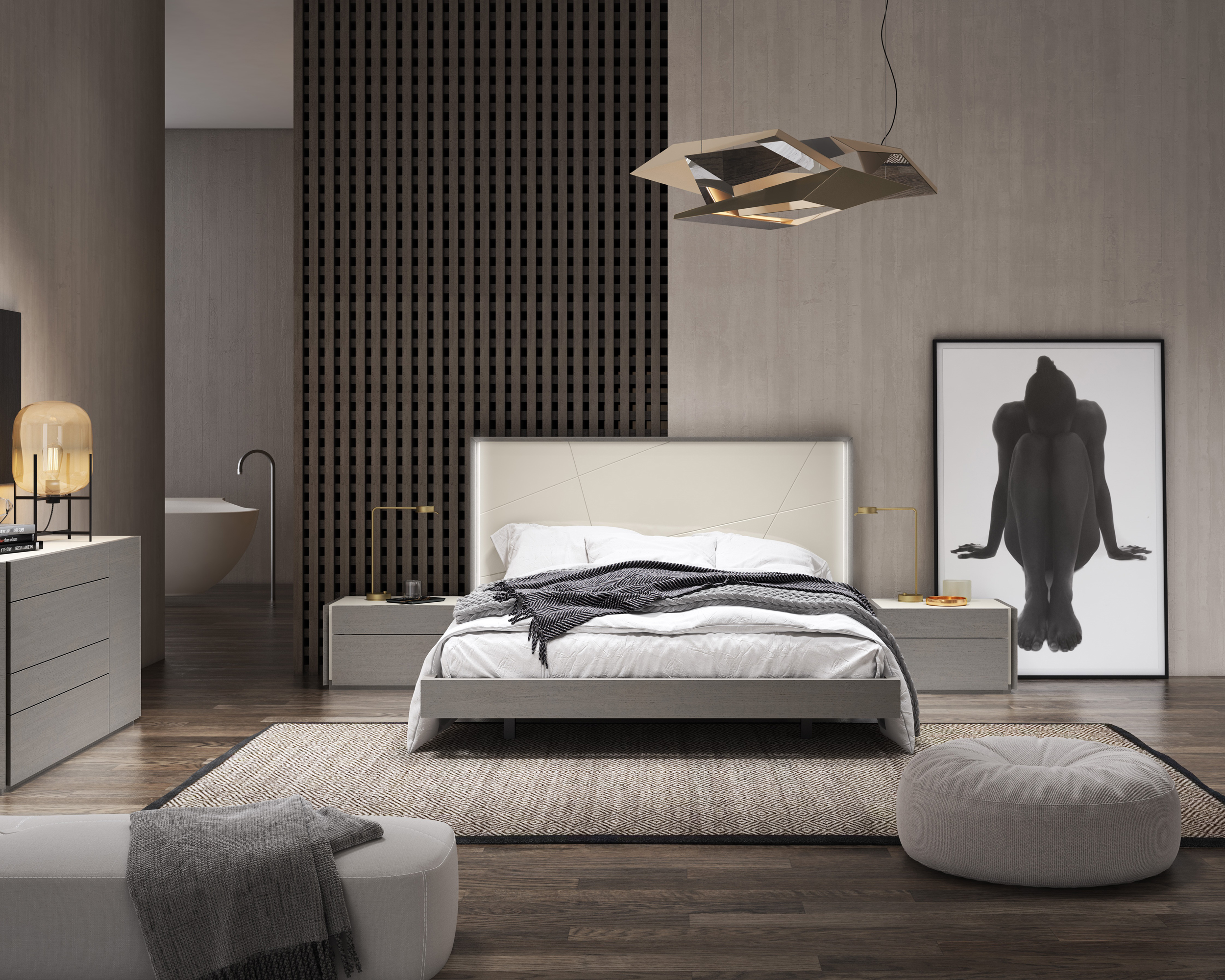 J&M Sintra King Bed - Gray