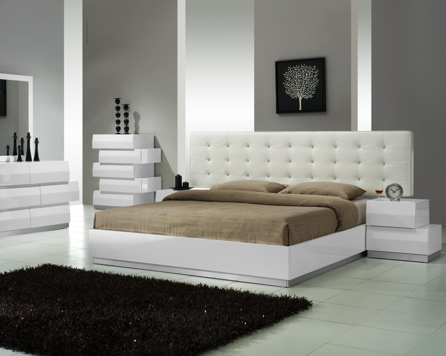 J&M Milan Dresser & Mirror - White