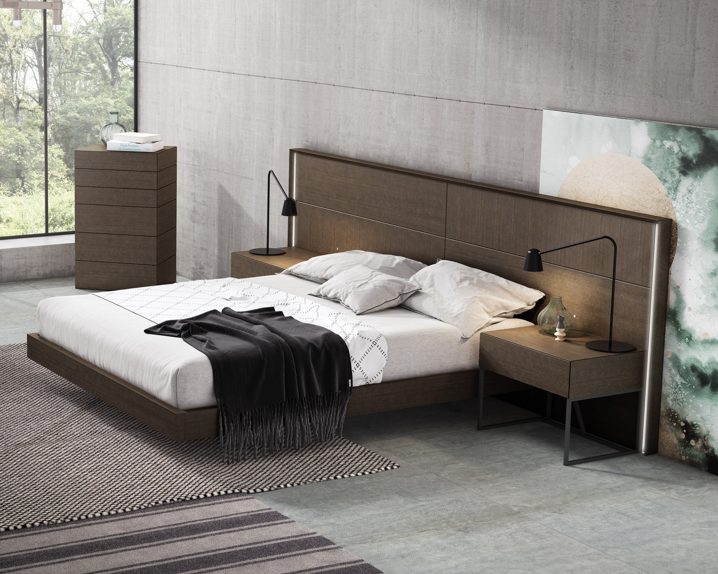 J&M Almada King Bed - Ash
