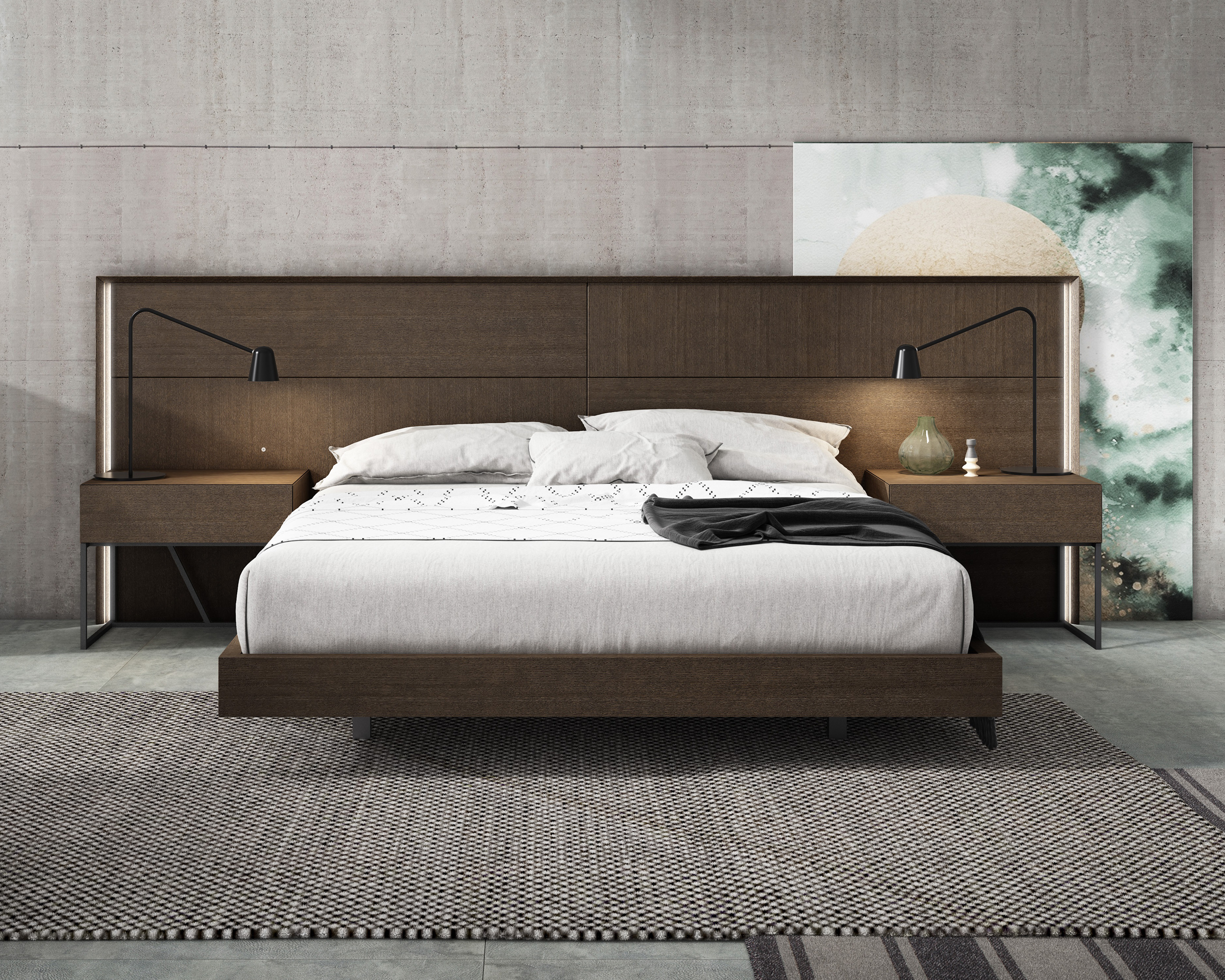 J&M Almada King Bed - Ash