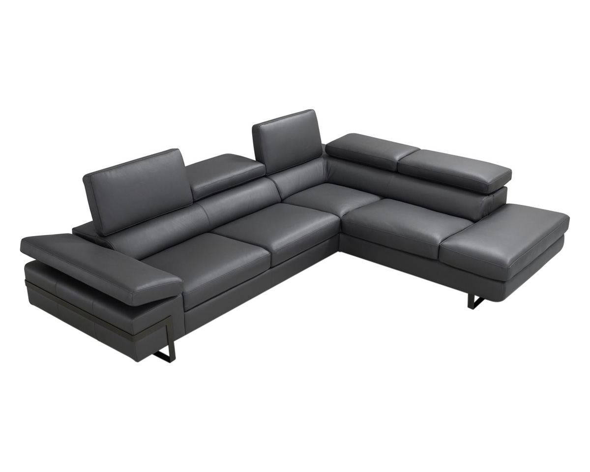 J&M I867 Sectional - Right Hand Facing Chaise, Dark Gray