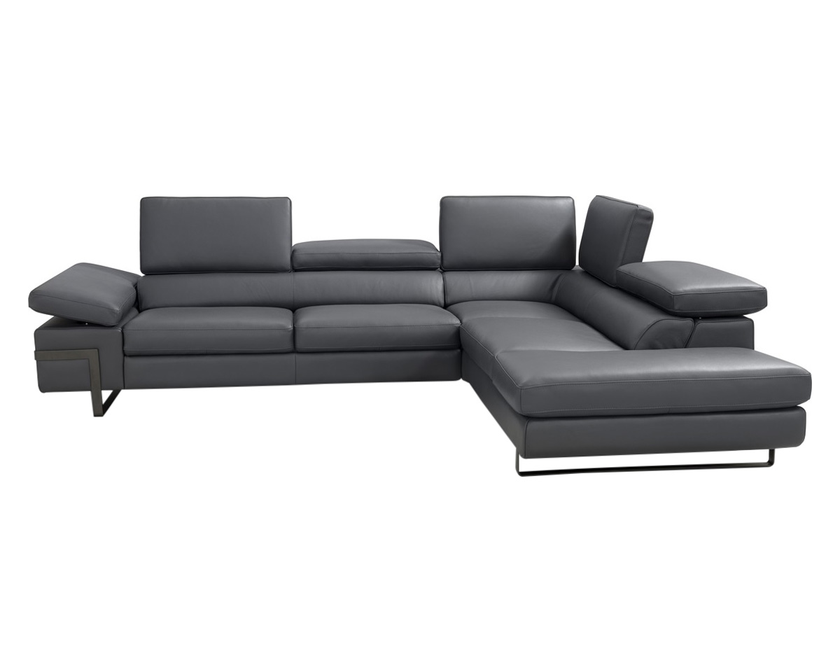 J&M I867 Sectional - Right Hand Facing Chaise, Dark Gray
