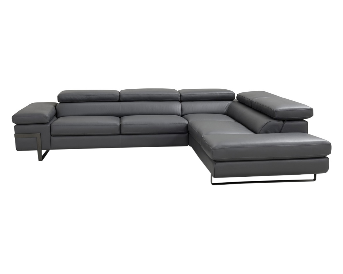 J&M I867 Sectional - Right Hand Facing Chaise, Dark Gray