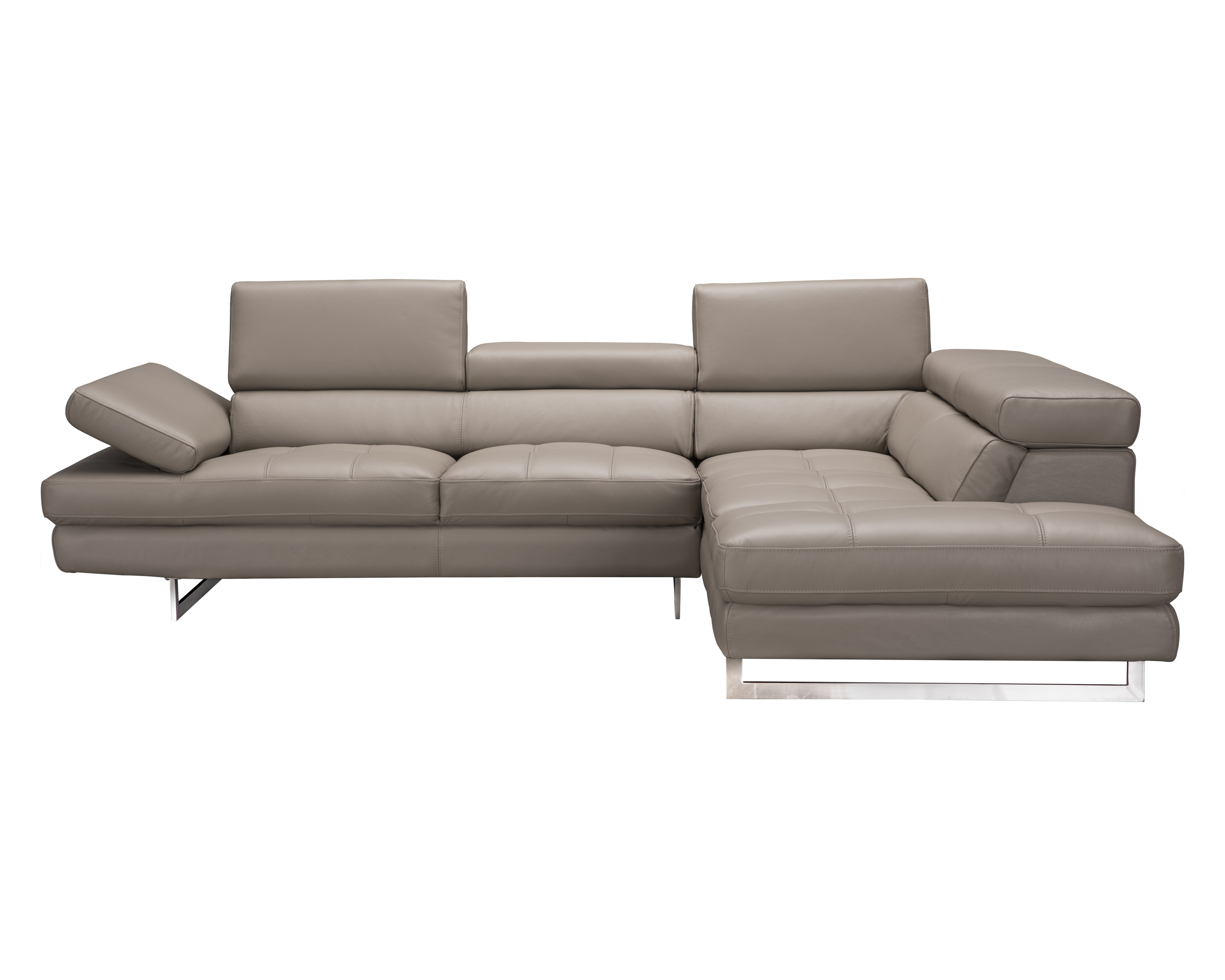 J&M A761 Italian Leather Sectional - Right Hand Facing, Peanut