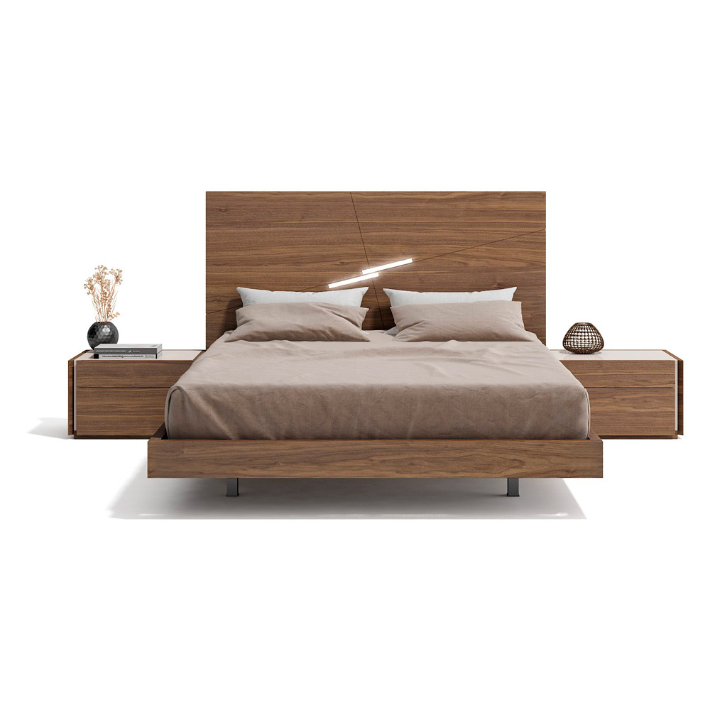 J&M Faro King Size Bed - Walnut