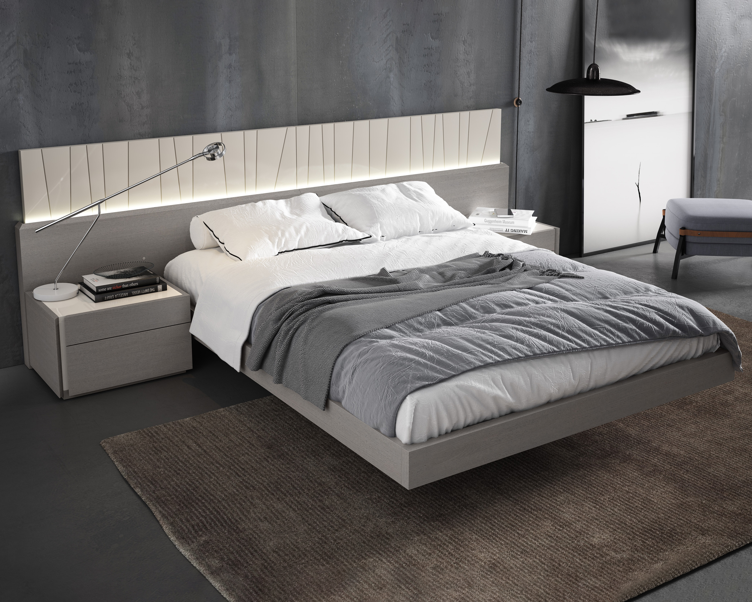 J&M Porto King Size Bed - Gray
