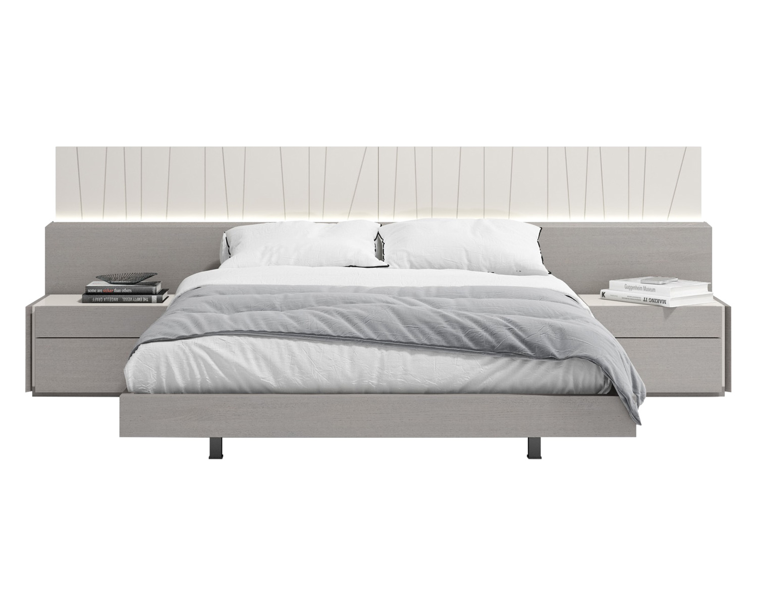 J&M Porto Nightstand - Right Facing, Gray