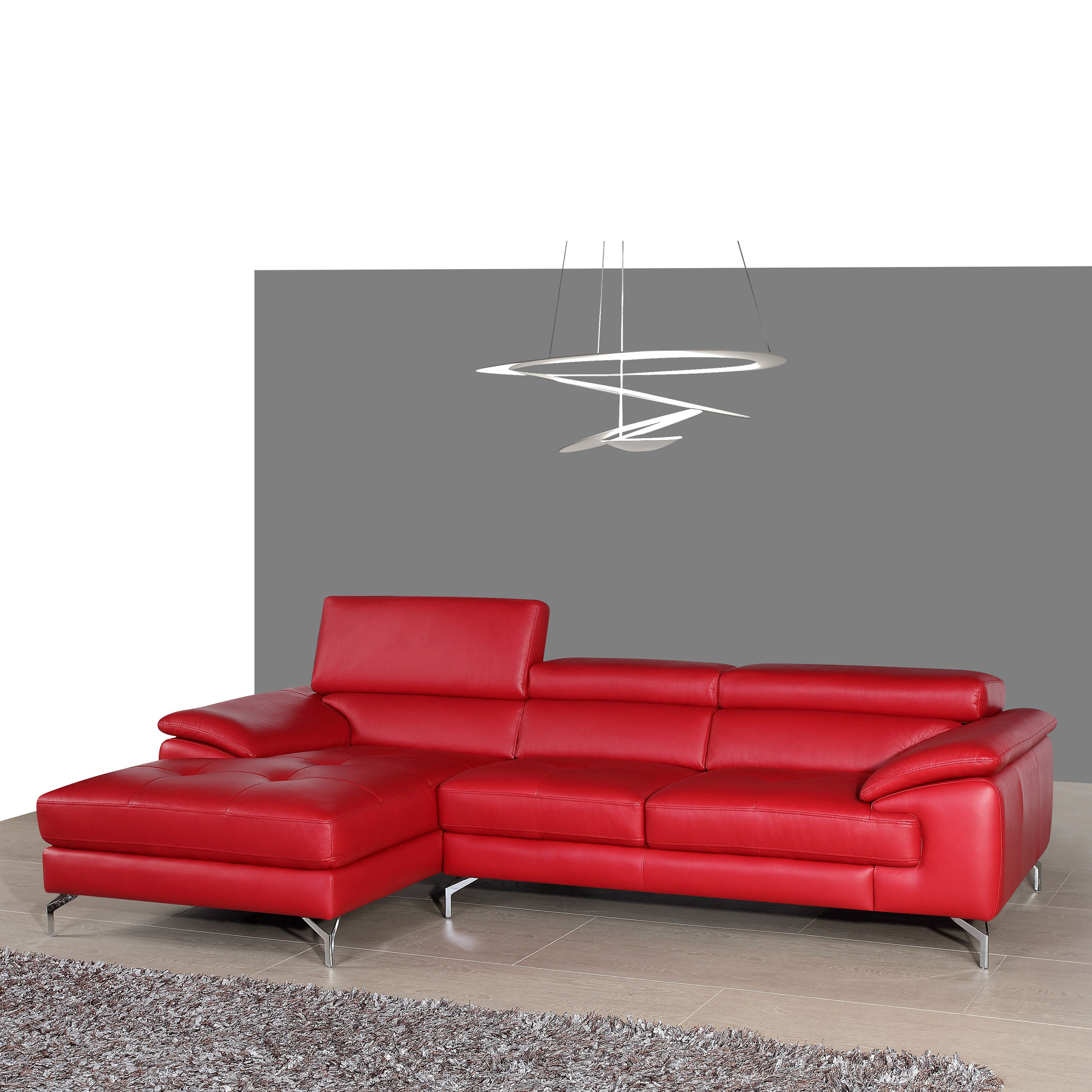 J&M - A973B Italian Leather Mini Sectional