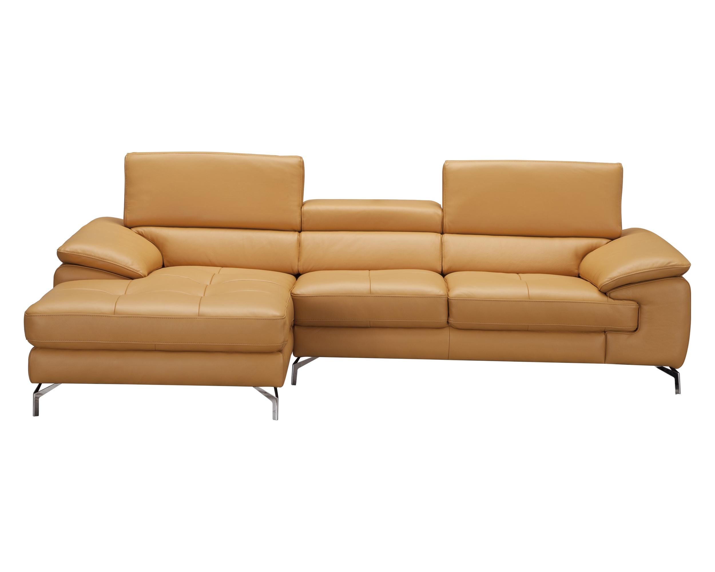 J&M A973B Italian Leather Mini Sectional - Left Facing Chaise, Freesia
