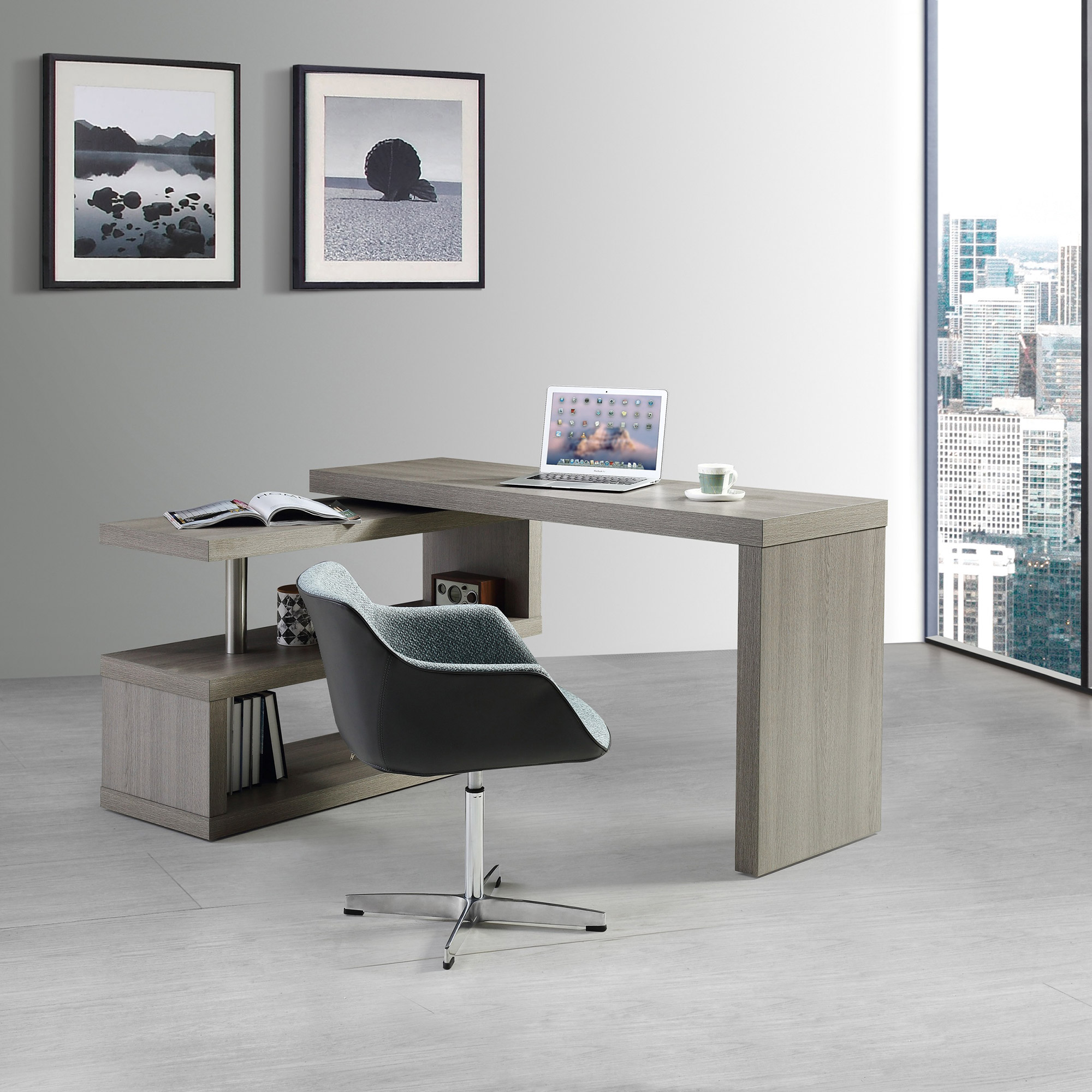 J&M - Lp A33 Office Desk in Matte Gray