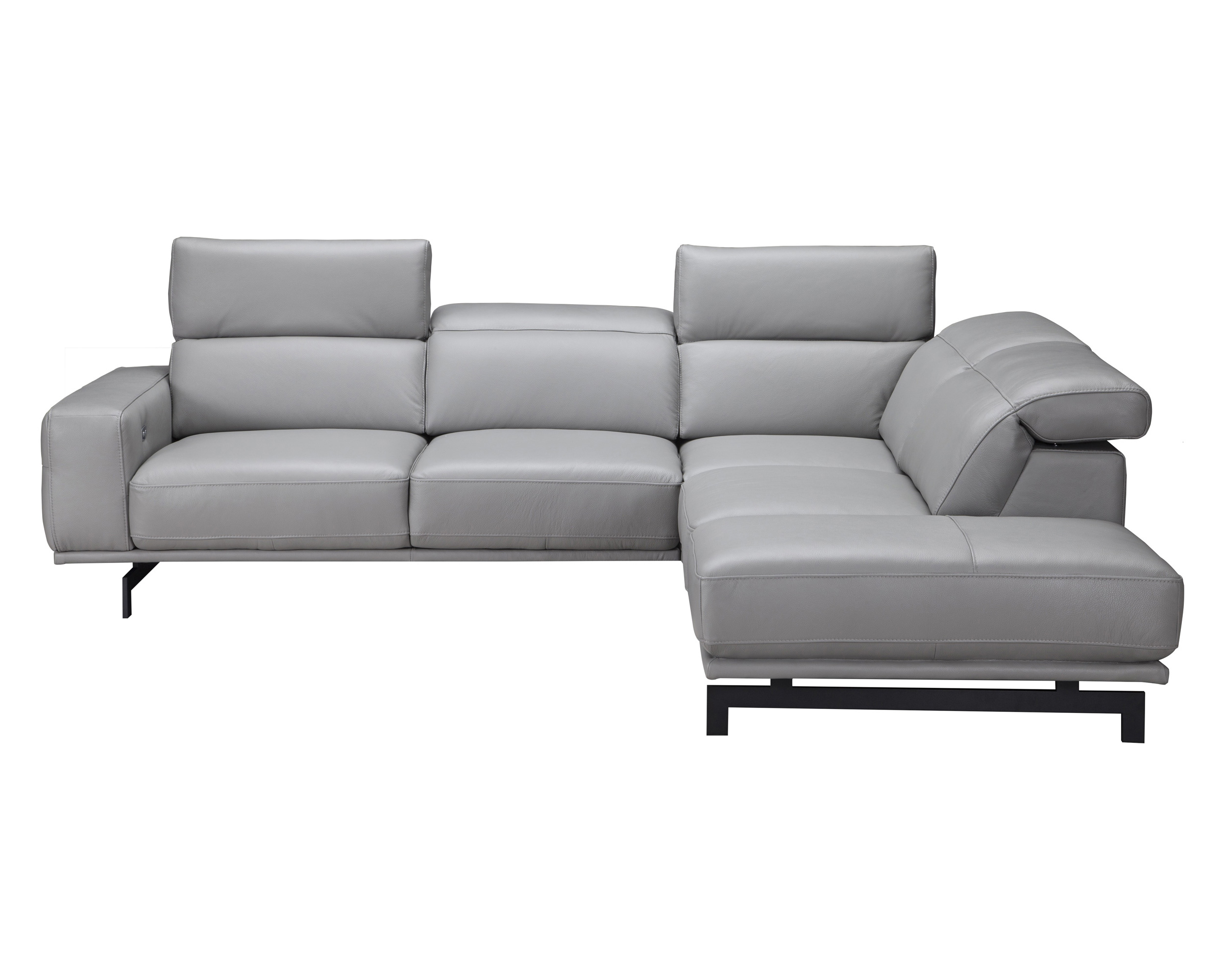 J&M Davenport Sectional - Right Facing, Light Gray