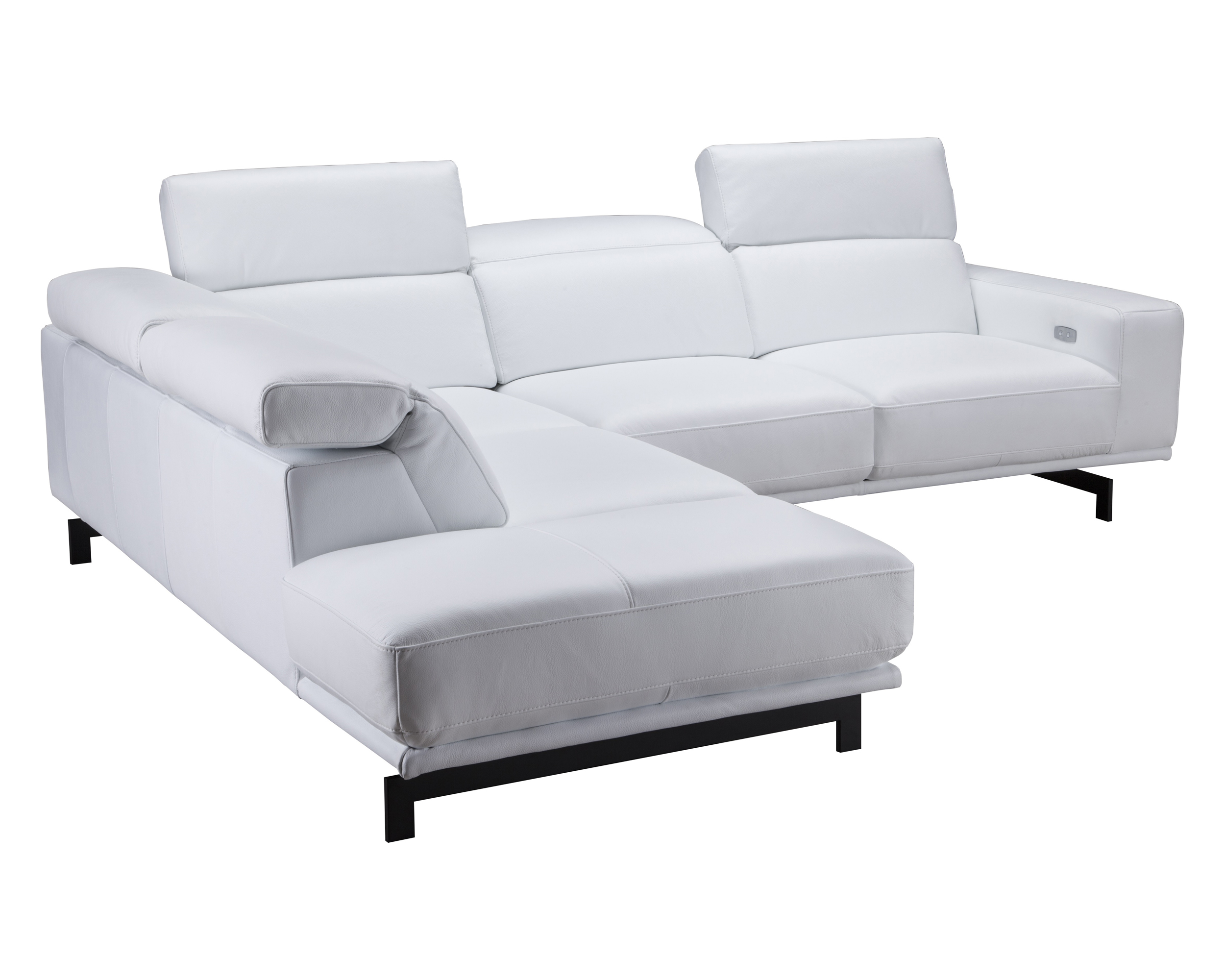 J&M Davenport Sectional - Left Facing, Snow White