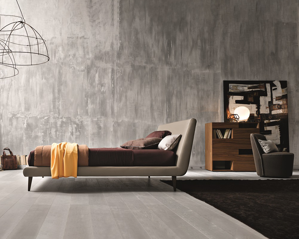 J&M Metropolitan Queen Bed - Taupe, Leather