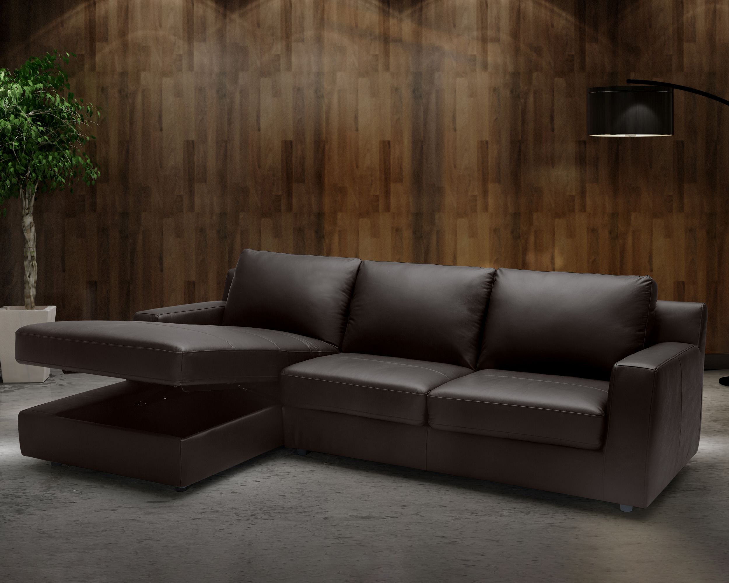 J&M Taylor Sectional - Left Hand Facing Chaise, Brown