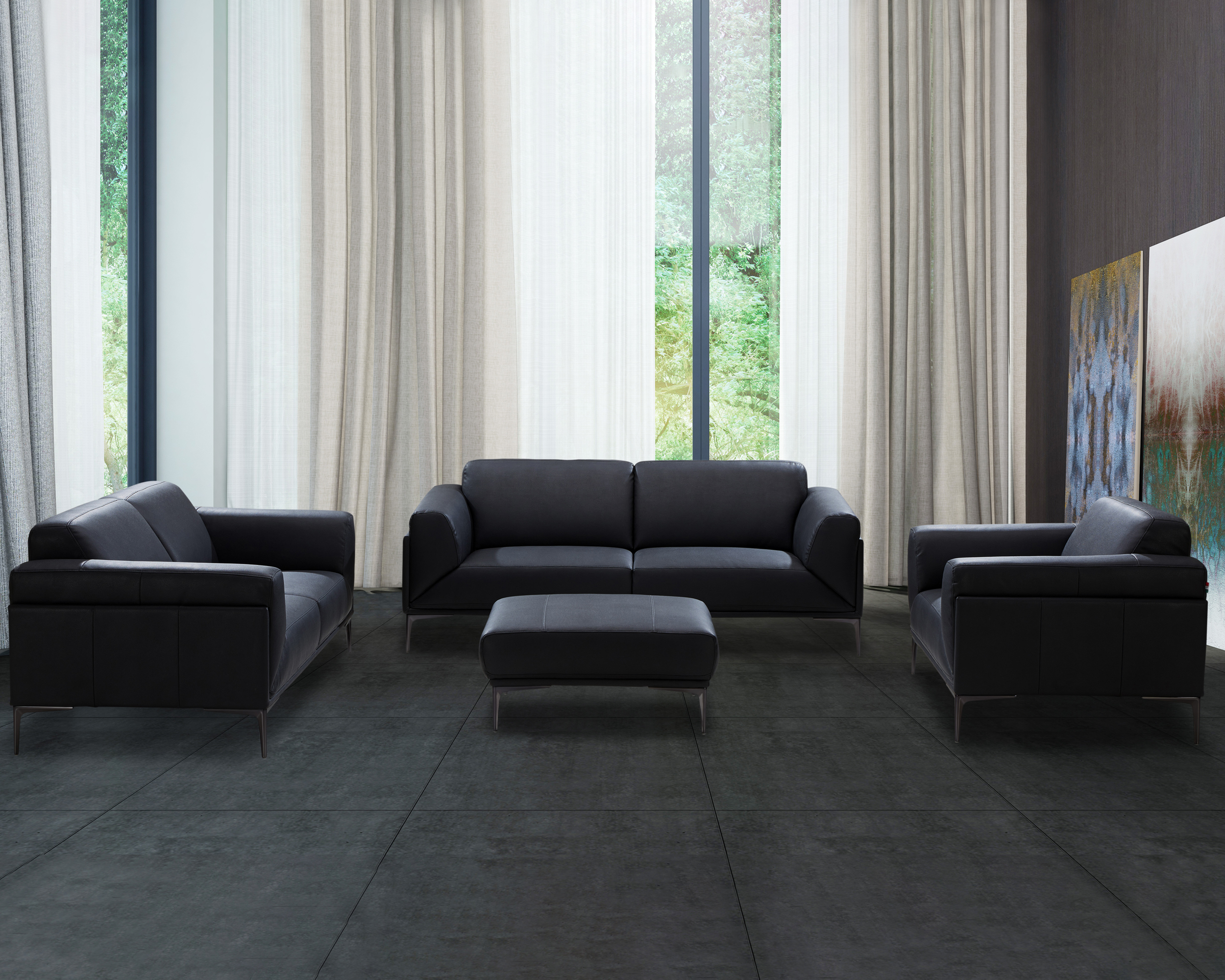 J&M - Knight Loveseat in Black