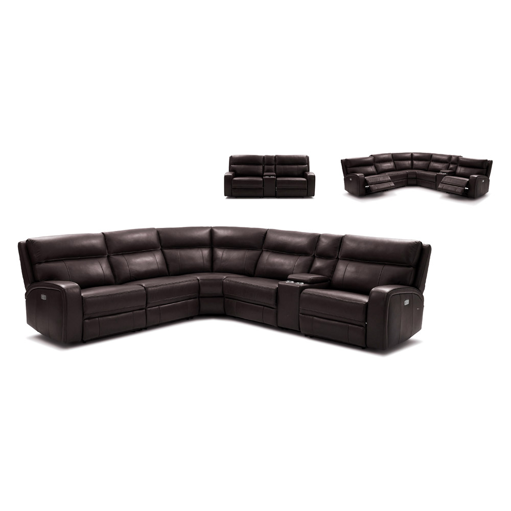 J&M Cozy Motion Sectional - Chocolate