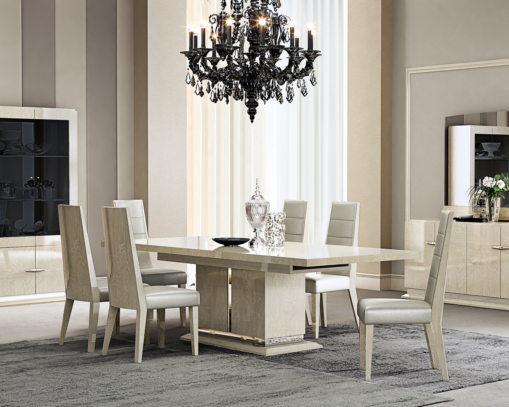J&M - Chiara Dining Chair in Light Walnut/Gray