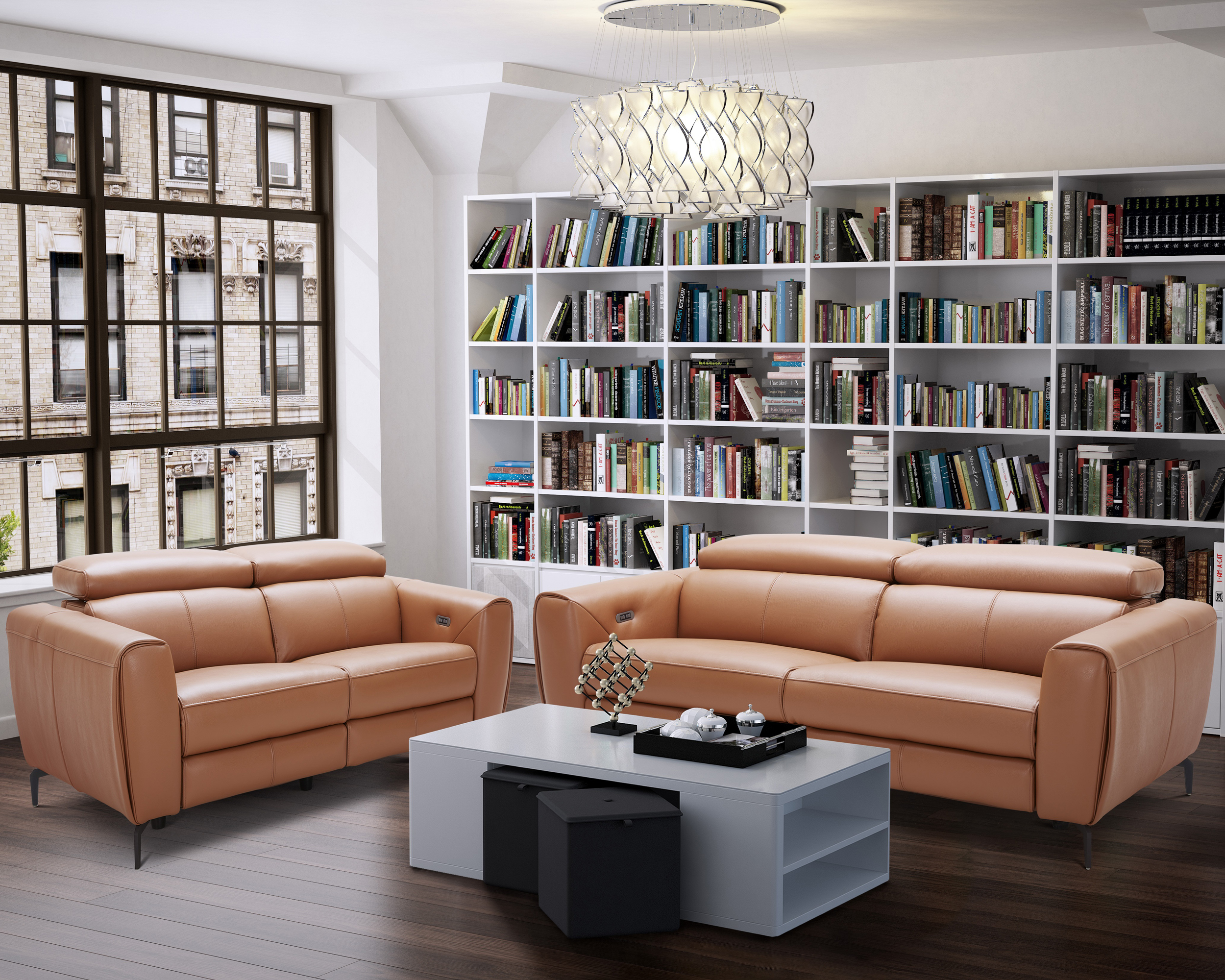 J&M Lorenzo Loveseat - Caramel