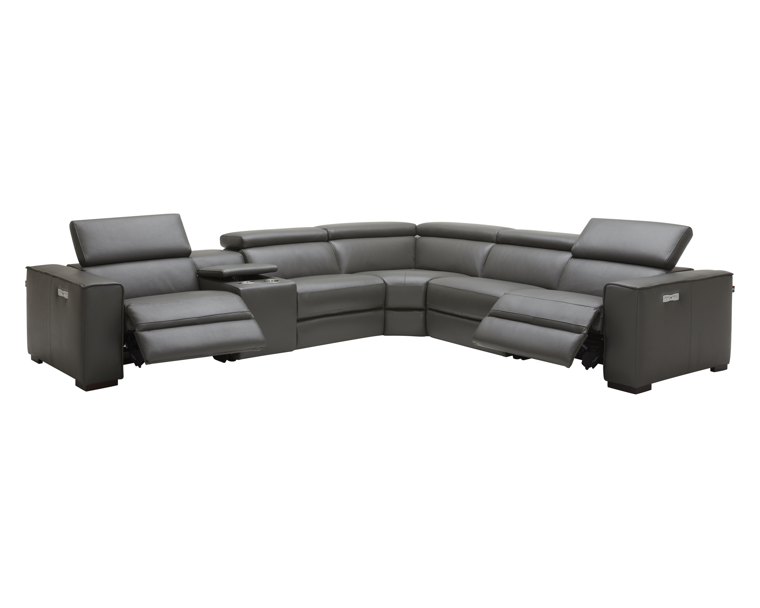 J&M Picasso Motion Sectional - Dark Gray