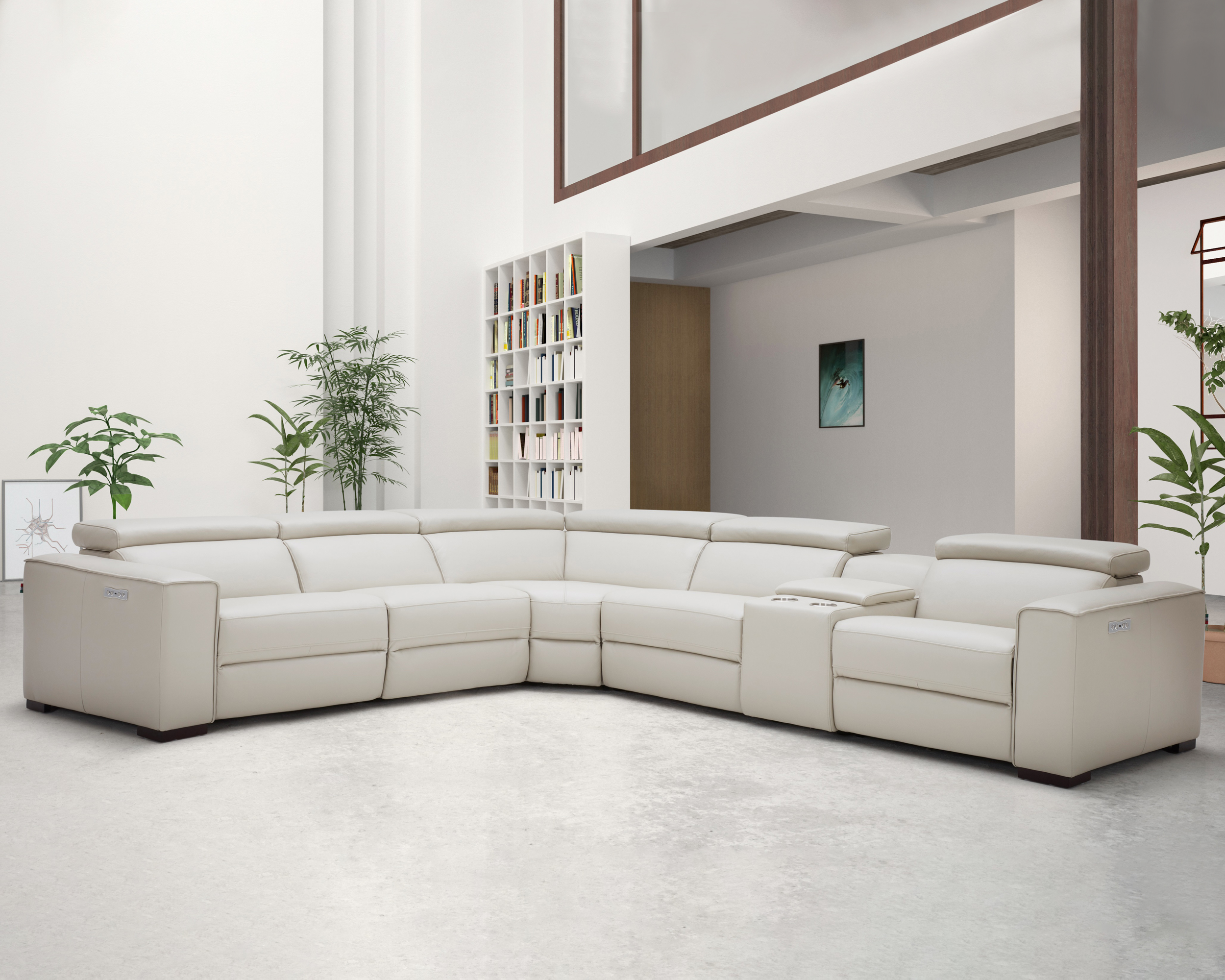 J&M Picasso Motion Sectional - Silver Gray